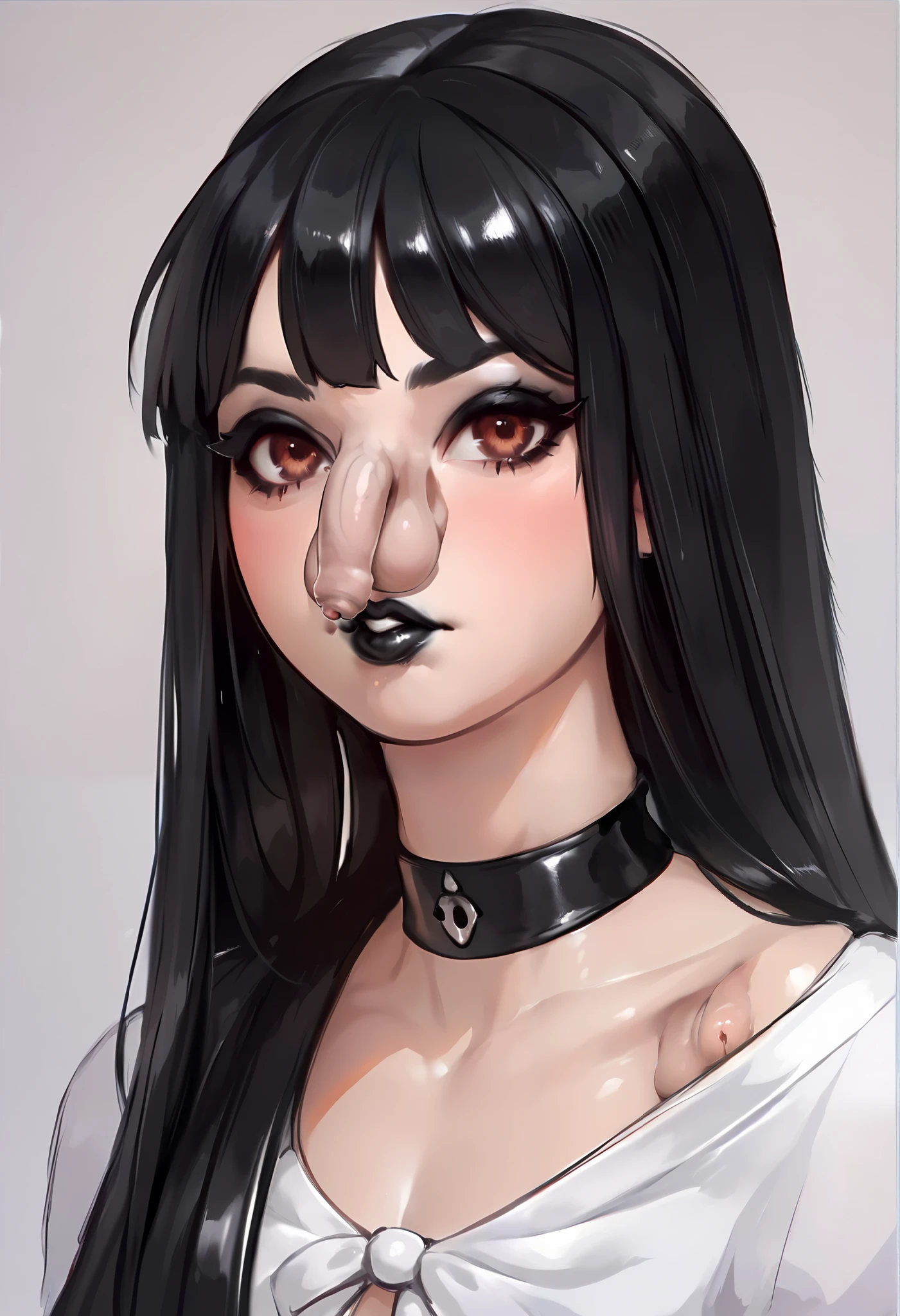A woman, 8k, RAW Photo, Photorealistic: 1.25), (Lip Gloss, Eyelashes, Glossy Face, Glossy Skin, Best Quality, Ultra High Resolution, Depth of Field, Chromatic Aberration, Caustics, Moisturized Lips, Ultra-Trimmed Face, Radiant Detailed Eyes, Black Hair, Semi-Long, Fashionable, Tight Knit Dress, Sheer, a very very long tongue out, white skin, skinny body, brown eyes