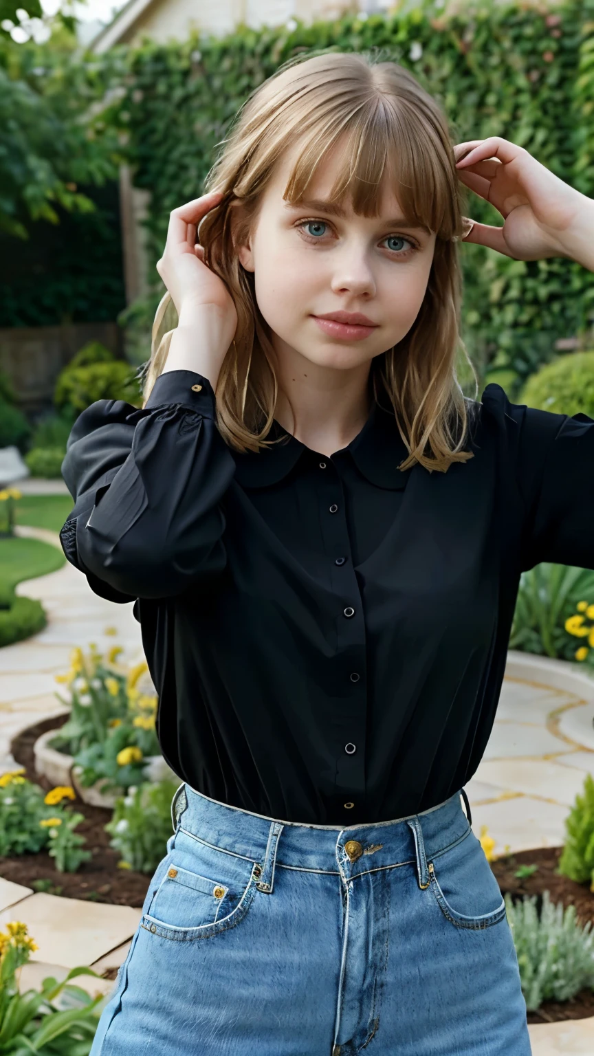 photo of beautiful (V4n3ss4M10v10-130:0.99), a woman, perfect hair, serious look, (modern photo), wearing (a Ruffled blouse and high-waisted pants) with earrings, portrait, 85mm, (analog, cinematic, film grain:1.3), (Lunar Colony, Self-sustaining moon colony with domed structures, lunar rovers, spaceports, and Earthrise views.), detailed eyes, professional pose, painted lips, (epiCPhoto), (looking at viewer:1.1), (cinematic shot:1.3), (natural lighting, lit from above), <lora:add_detail:0.5>