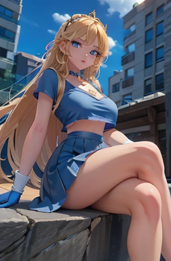 Cartoon blonde girl playing with her pussy