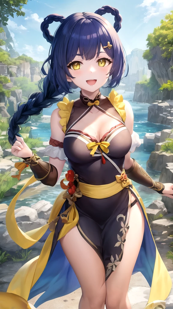 Mona,period costume，Simetall，Witch hat，Ocean park，Comic cover style，A fitness girl，Unique curves，Fleshy thighs，having fun，Tall guy，White shawl，China-style