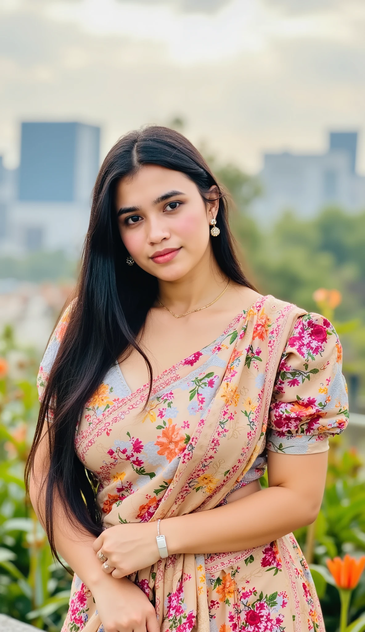 masterpiece, malaysian girl, indonesian girl ,ultra realistic,32k,intricate details, sharp focus, realistic, closed, black eyes, jewelr, lips, realistic, looking_at_viewer, wet skin, shiny skin, SHORT SLEVES, bali, balinese, cityscape, transparent standing pose,(( maroon blue kebaya)),cute smile, smiling beauty,perfect breast, big breast, full body,busty body,curvy body,long hair,beauty face,A half body of woman in a bright colourful gown posing for a perfect loop lighting photoshoot, light colourful bra, lacey, posing in bra, gorgeous woman, cleavage, wavy lingeries, angela white, jaw-dropping beauty, wearing bra, (cinematic realistic Modern City background behind her), curvy model, sexy push up bras, attractive girl, (((big breasts))), busty, with large breasts, attractive woman, jaw dropping beauty, (long wavy thick hair), (((big body shape))), ((Modern City)), ((wearing a gown dress)), (dramatic lighting), (sharp focus), (intricate), fashion, realistic skin texture, (( perfect anatomy)), ((detailed face:1.2)), ((detailed facial features)), (finely detailed skin), masterpiece), (perfect proportion), (realistic photo), (best quality: 1.6), (detailed), (vibrant colors)