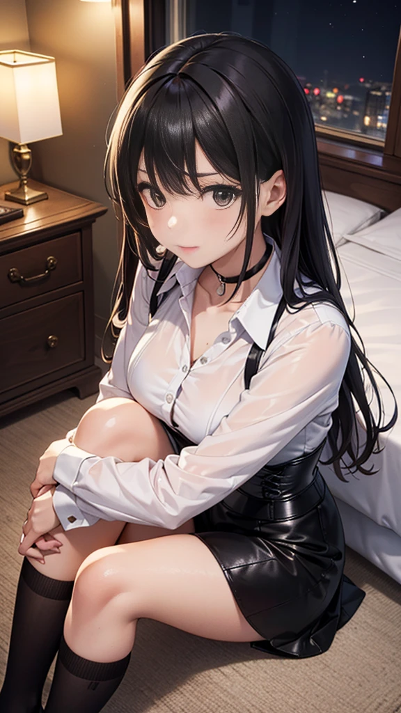 high-definition images, atmospheric perspective, 8k, super detail, accurate, best quality, 1 woman shot, (straddling corner masturbation), (zoom up orgasm ecstasy face), dark brown pupil, ((drooping eyes, blush)), ((sleepy face)), angle from below, (outside, eccentric place), open mouth, thin thighs, thin legs, (eccentric pose), slut, formal suite, shirt, skirt,