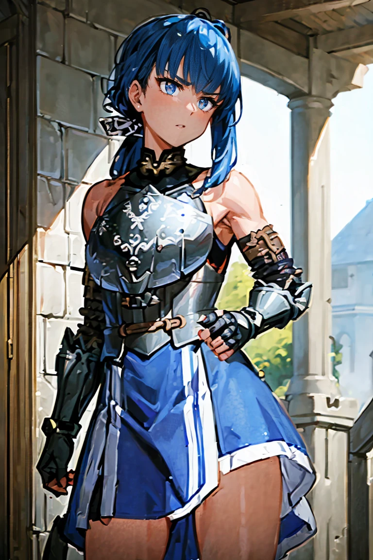 ((masterpiece,best quality)),(1girl, solo:1.4),beautiful detailed eyes, vivid,stone, ruins, (broken sword on the ground), broken weapon, runny makeup,