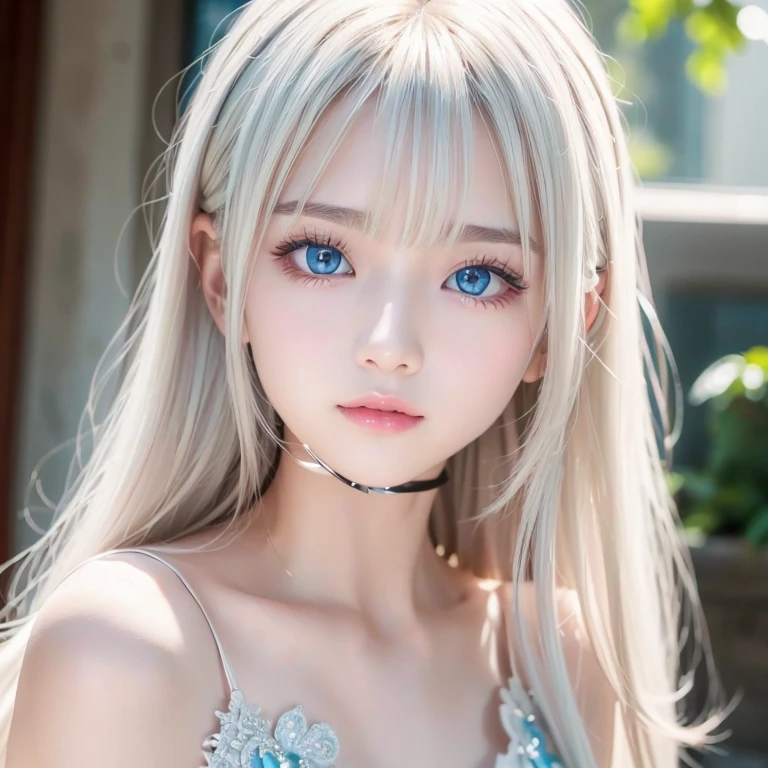 masterpiece, highest quality, Realistic:1.5, 8k Raw Photo:1.5, Very detailed, Physically Based Rendering, Lightning in the movie, Intricate details, High resolution, Official Art, Beautifully detailed face and eyes, High resolutionの生写真:1.5, 8k, Eye highlights, Depth of written boundary, (Enchanted eyes:1.57), Sharp focus on the eyes, Side Shot, Bokeh, alone, One girl, Platinum Silky Hair,Shiny long white hair, (Sparkling Eyes), Beautiful Landscape, night and day, Upper Body, (turn around),( Uplifting), View your viewers, close