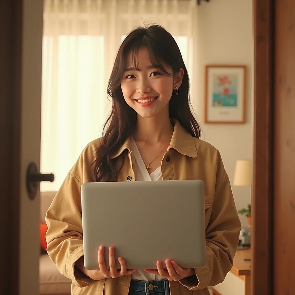 Painted in a photorealistic style、A kind and gentle girl who is Nobita'classmate of.、AI-generated live-action image of Shizuka Nobi。
Long black hair braided back、Red running shirt and yellow shorts、Wearing white sneakers、10歳前後のPlease generate an AI live-action image of Shizuka-chan。
Carrying a pink backpack、Study at a desk、優しい微笑みを浮かべたPlease generate an AI live-action image of Shizuka-chan。
Doraemon's Stage、Nobita'Home rooms and school are set as backgrounds.、Please generate an AI live-action image of Shizuka-chan。