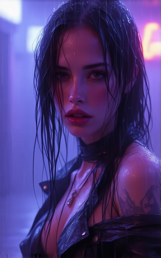8k, high resolution, masterpiece, ultra-detailed, (Teenager, 15 Years Old, barely legal, tanned skin), (sheer oversized blouse, plain, short, wide neckline, deep neckline, random color, shiny boxers), (cozy cabana, shiny silky sheets, outdoor), (tropical ressort after a swim, wet), (small breasts, small hips, detailed face, long ponytail hair, tattoos, very thin leather collar), at night, full body shot, view from distance, random pose