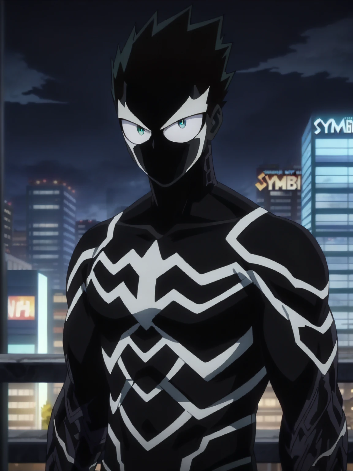 《the original god》Arataki Kazuto , male people, chest muscle, Sexy , Venom symbiote for your body, Black mucus of the body , into venom, venomize,Black bodysuit,(Cloak),Red cape,Abs,(Adult male)((Venom possession,venom symbiote)),over-Tortoise Man,Battle damage,((Masterpiece)), ((Best quality)), Ultra detailed,((illustration)), Dynamic Angle, Detailed light, (Delicate eyes), Floating, 1boy, Male focus, Head, Clothing, Yellow eyes, necklace, tattoo, (Forehead:0.8), (ahoge:0.8), jewelry, brunette color hair,apathy,Ray, chest muscle, Sexy , Venom symbiote for your body, Black mucus of the body , (into venom), Venom,frontage,Bust photo,White tight-fitting top,spiderman outfit,style of anime4 K, 4K anime wallpaper, Badass anime 8 K, 4 k comic wallpaper, young anime man, Anime boys, Anime wallpapers 4 k, Anime wallpaper 4K, High quality anime art style, Anime moe art style, Anime art wallpaper 8 K, Anime art wallpaper 4 K, RGB lighting,