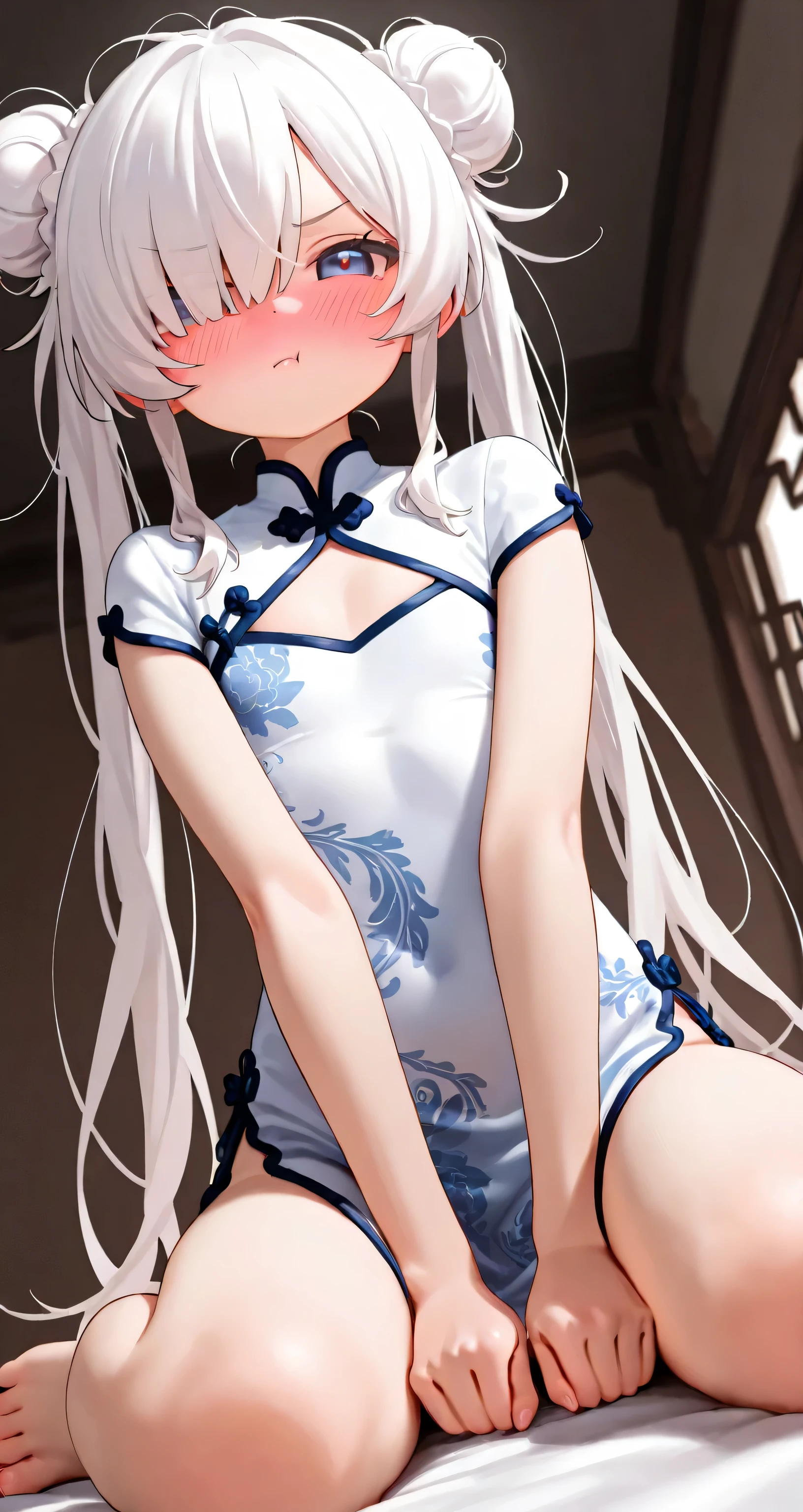 highest quality、High resolution、detailed background、Beautiful and dense face、beautiful and smooth skin、skin texture、
10代のcute美少女、braided ponytail、huge breasts、big ass、perfect body line、emphasize the chest、emphasize the buttocks、Floral embroidered panties、luxury hotel、on a wide bed、Sexy on all fours、(Close-up angle of butt from behind:1.2)、((Sleeveless sailor dress made of see-through material:1.5))、white overknee socks、
look at me with cold eyes、underboob、cute、sexual expression、panty shot、camel toe
