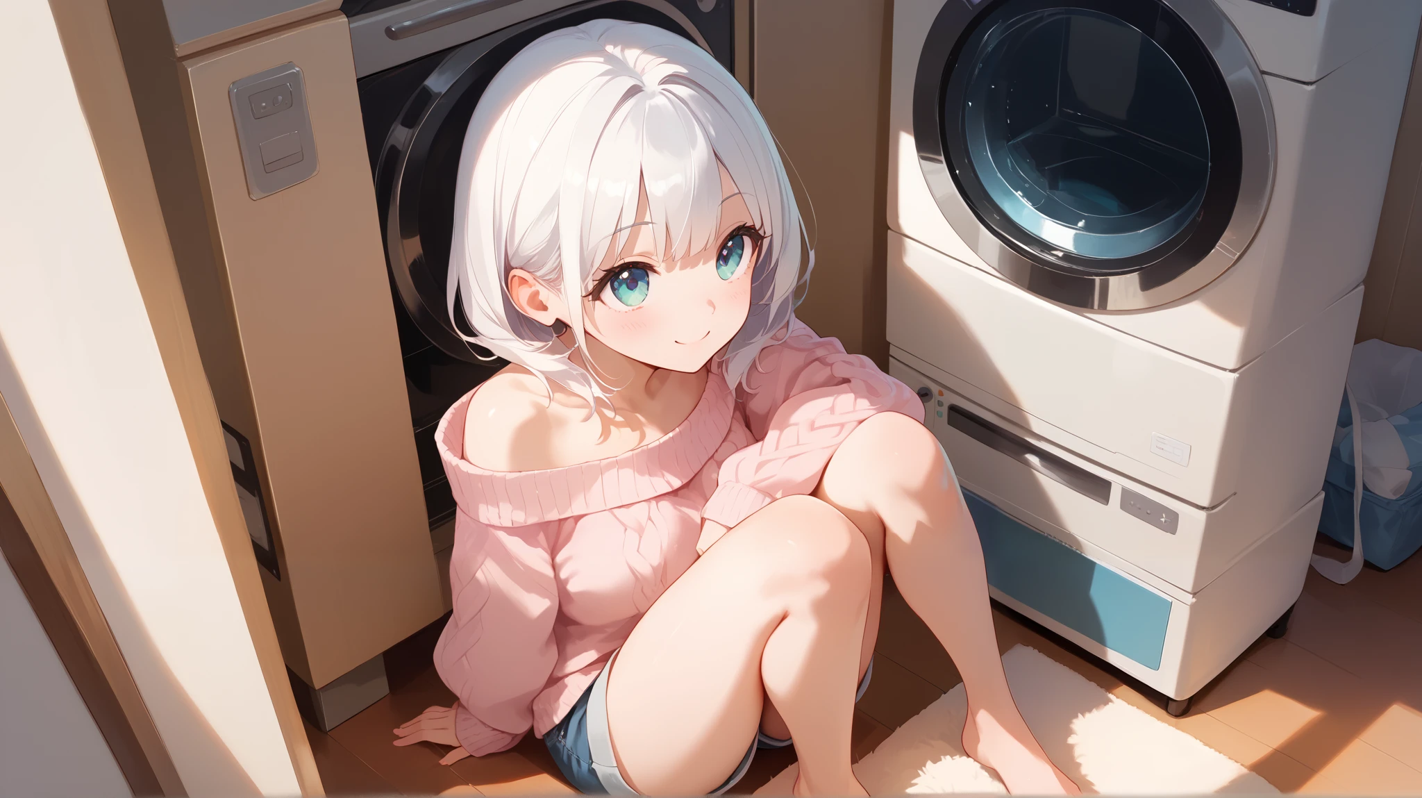 Coin laundry、In the washing machine、1 pair of panties、Forgotten underwear