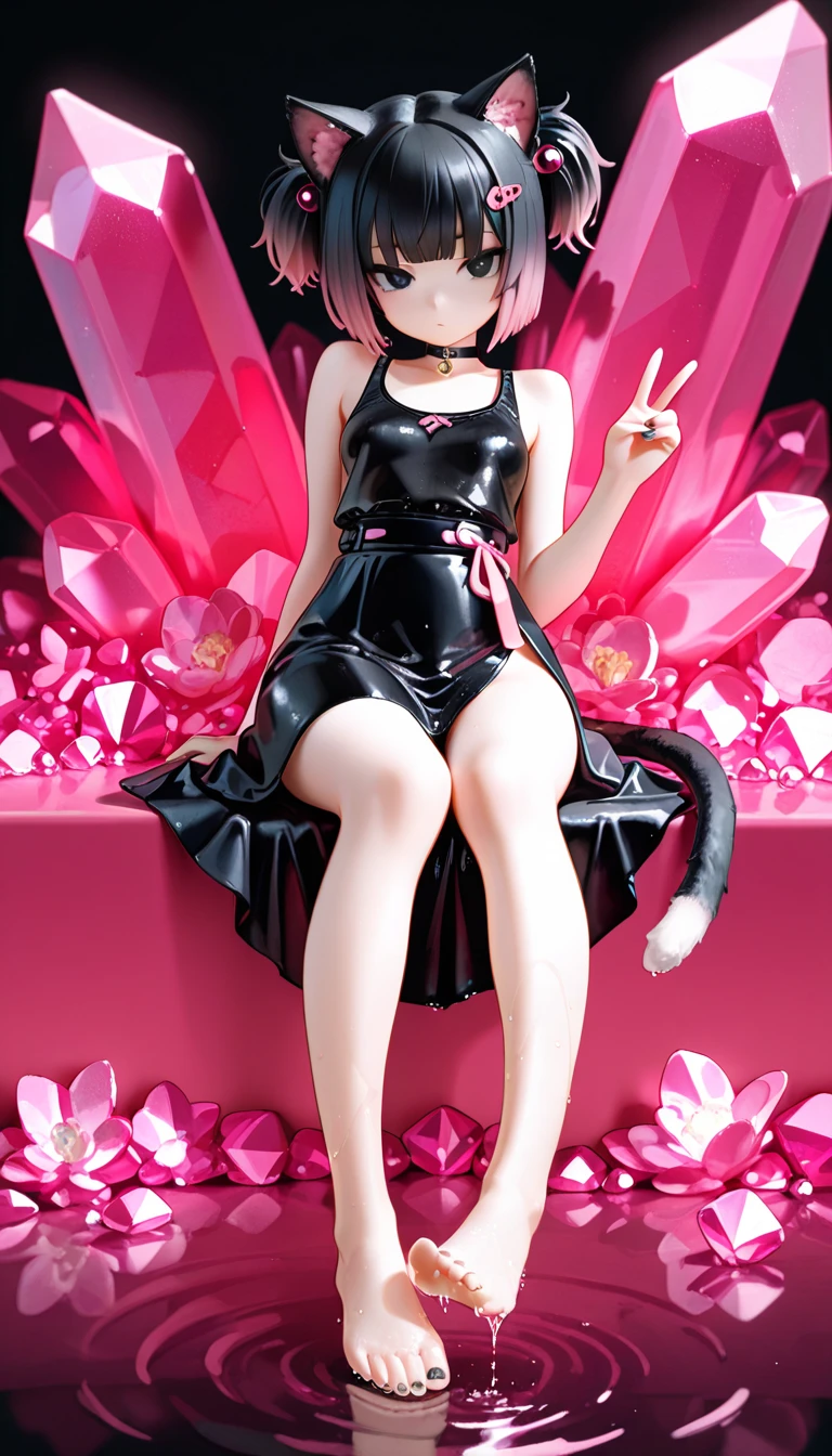 masterpiece,best quality,highly detailed,1girl,solo,
<lora:momomiya_ichigo_v2:0.8>,blush,bow,cat girl,cat tail,choker,cleavage,detached sleeves,dress,gloves,large breasts,magical girl,mi1,pink choker,pink dress,puffy detached sleeves,puffy sleeves,red gloves,ribbon,tail,tail bell,tail bow,tail ornament,pink hair,clenched teeth,raised eyebrows,panicking,
BREAK
<lora:glassChamber:0.6>,glassChamber,from outside,glass,chamber,against glass,drum (container),black circle frame,