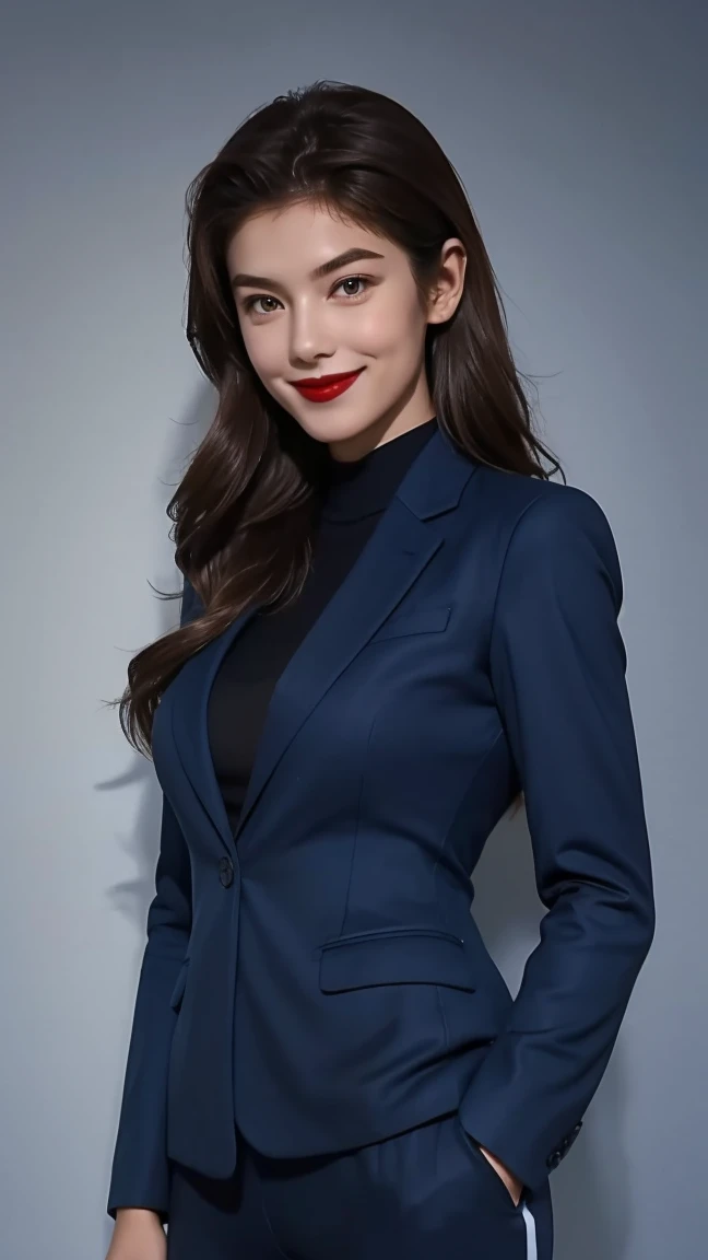 ulzzang -6500-v1.1, (Raw photo:1.2), (Photorealsitic), Beautiful detailed, Famous popular actresses、 (Real: 1.4), extremely detailed eye and face, beatiful detailed eyes, ((Late Night Office:1.2)), ((Women's Suits:1.3, Ultra-realistic pantyhose:1.2))、selfee、Instagram、game_nffsw, Walking along the corridor、huge filesize, hight resolution, ighly detailed, top-quality, [​masterpiece:1.6], illustratio, ighly detailed, nffsw, finely detail, top-quality, 8k wallpaper, Cinematographic lighting, 1 milf, 42 year old, perfect body type, Beautiful big drooping eyes、Pieckfinger, ((masutepiece)), Best Quality, 1 milf, eye shadow,  high-heels、Portrait, ((FULL BODYSHOT:1.4))、(Very affectionate smile:1.2)、realistic skin textures、shinny skin、turned around、Exposed thighs!!!