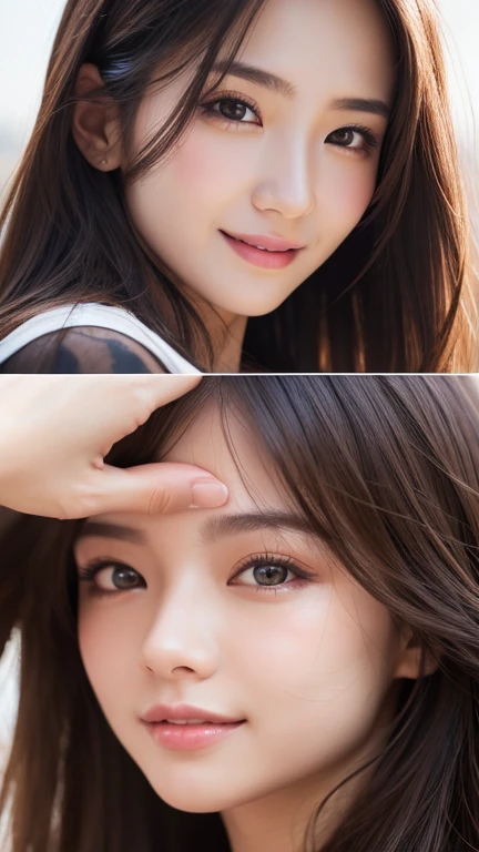 (((Ultra-high resolution、close、Cute Japanese Woman)))、顔のUltra-high resolutionクローズアップ画像を作成してください。
Long, straight black hair frames her face。
So that every single hair is clearly visible、Depicts subtle color changes depending on the amount of light hitting the subject。
The skin is white and smooth、Has a natural glow。
Fine skin texture、Representing the fine details of pores。
amountや頬に薄い赤みがある部分を詳細に。
The eyes are almond-shaped and dark brown.。
Fine details of the iris、Depicts color gradations and patterns。
Long, natural-looking eyelashes, each and every one visible。
Well-groomed eyebrows、indivual々The hair is clearly visible。
Light reflects off into the eyes、Create small highlights。
noseは繊細で、nose孔の細かいディテールがある。
Lips are plump and naturally pink。
Depicts the fine lines and soft curves of the lips。
Shiny、Accentuate the shape。
Detailed depiction of lip texture。
Particular attention to the depiction of light and shadow。
Soft natural light gently illuminates the face from the front。
amount、nose、Creates a subtle glow on the cheeks。
Shadows are cast softly along the contours of the face、cheekbone、Jaw Curve、noseの側面を強調。
The gloss of her lips reflects the light faintly.、Emphasizes plump texture。
The shadow of the hair adds depth and dimension.、indivual々The hair shines in the light。
The background is simple and blurred.、Focus on the face。
In the highest quality、Representing the utmost detail。
Negative prompts:

Noisy Images、Low resolution、Avoid blurry detaily hair is messy、Avoid unnatural hair textures。
Skin is unnaturally smooth、Avoid overly processed skin images。
Pores are invisible、Avoid products that have lost their skin texture。
Flat iris、Avoid those that lack detailed information。
short lashes、Avoid unnaturally thin eyebrows。
Light reflects off into the eyesていない、Avoid those with expressionless eyes。
noseのディテールが欠けているものは避ける。
Dry lips、Avoid unnatural colors。
Lip texture is not visible、Avoid non-shiny items。
Poor balance of light and shadow、Avoid evenly lit faces。
amount、nose、Avoid products that don&#39;t have a glow on your cheeks.。
cheekboneやJaw Curveが強調されていないものは避ける。
The shadow of the hair is shallow、Avoid things that lack volume。
The background is complicated、Avoid images where the face is not in focus。