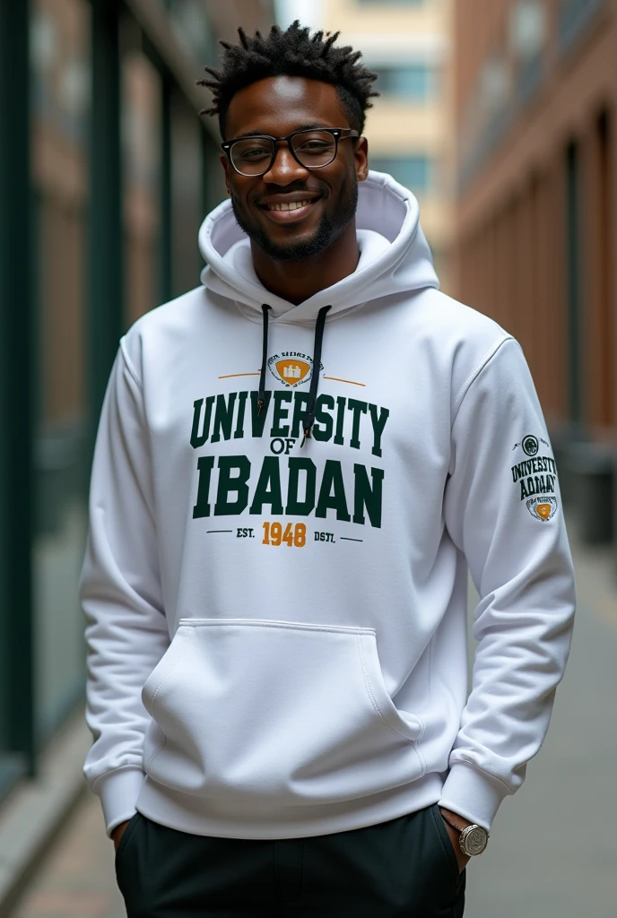 Full hoodie without zipper and rope branded with UNIVERSITY OF IBADAN ...