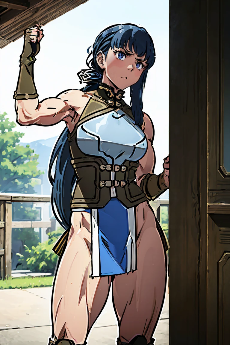 Anime girl, 21 years old, curvy body shapes, Amazon, Sub, oily body, loincloth, sexy clothes, feet, Drawings on the body, white drawings, playful look, 