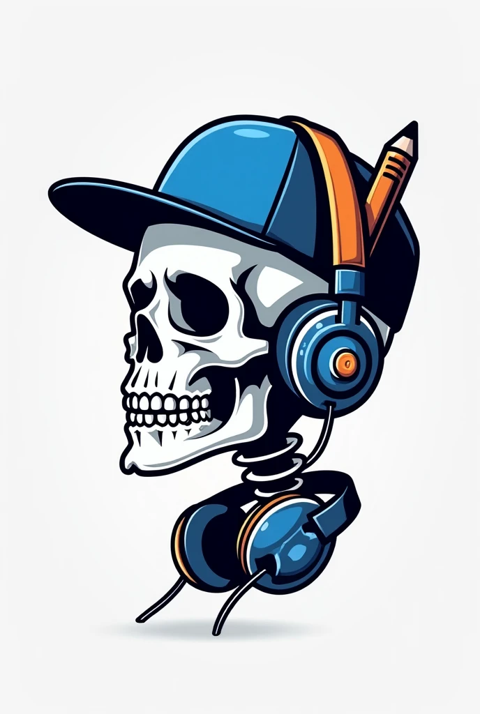 conceptual art skull head, Hip-Hop Style, t shirt design, flat-colors, vectorial art, ((black backdrop)) . digitl art, Illustrative, pictorial, mattepainting, highy detailed