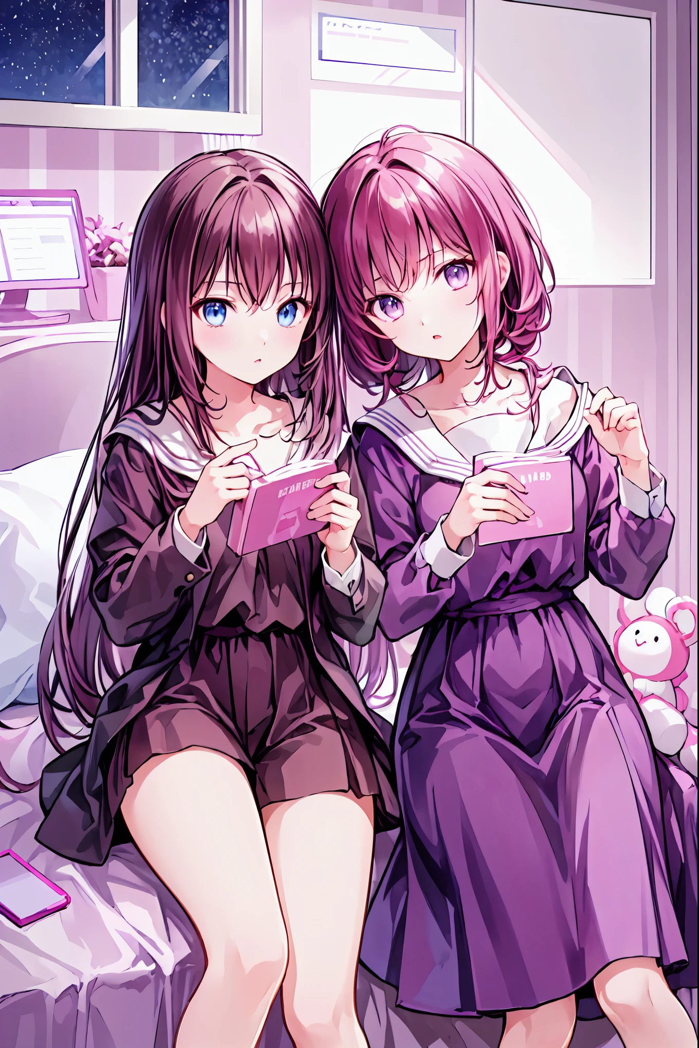 material、 thick paint 、 Girls Sleeping With A Hangover、Pale face、Pain々Funny face、A tired face, 手は2Books、The legs2Books、Fingers5Books,Black T-shirt、 shorts、1people々 girl、 on the bed, Hair, shortcuts, unkempt hair with an opening,Short braided hair,Neat,スレンダー美people, correct posture,Small chest, beautiful legs, enchanting gray-blue eyes shine like stars, droopy eyes , bright colors, beautiful eyes,A delicate smile,Textured Skin, Best Quality at its Best , gentle and beautiful woman , anime style、