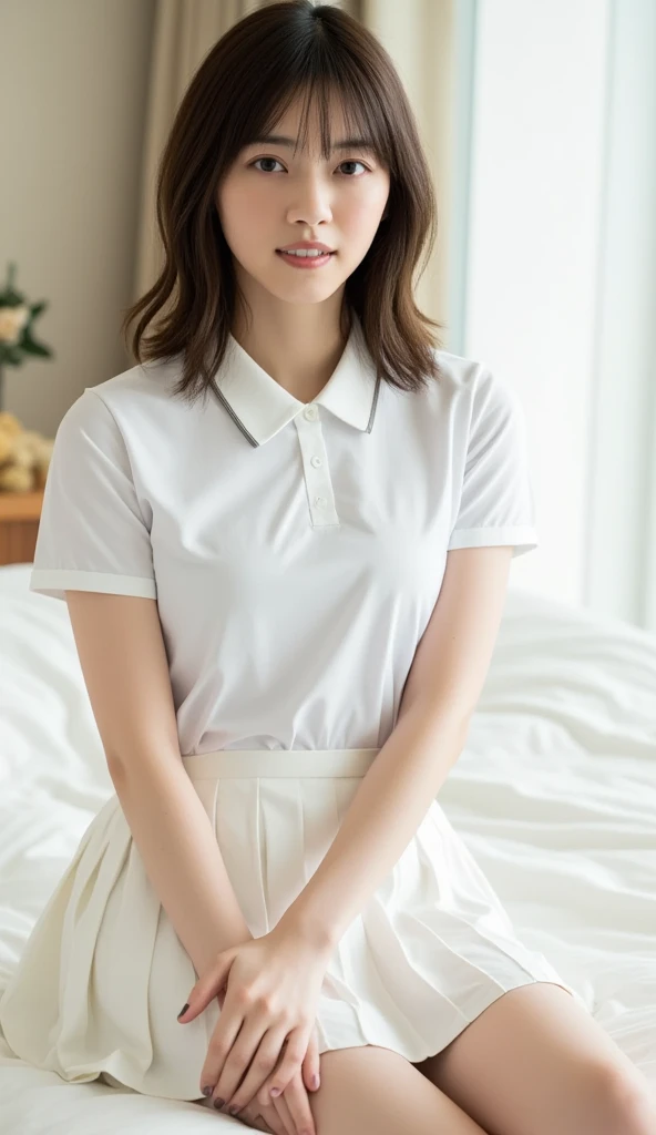 .(((Masturbation in the gym、Sitting on the mat and masturbating、Luxurious panties、Seductive waist、Shoulder-length hair:1.4))).((A classy white shirt with a collar、Standing photo、Medium Hair、服の上からでもわかるBig Breasts、Both hands are in front of the belly button、A photo of panties visible through a short polo shirt、Roll up your shirt with your hands、She is wearing a white polo shirt and luxurious white panties.、:1.4))、In the living room、Cream Hair Color、Her huge breasts are obvious even through her clothes...、Small earrings、Light brown hair color、:1.4))、Shiny Hair、Light beige hair color、Background Blur、Light brown hair、{{Cowgirl Shot}}、((Close-up shot from the waist up、Big Breasts:1.4))、Big Breasts、にっこりsmile、服からでも分かるBig Breasts、Cowboy Shot、素敵なsmile、((Revealing clothing))、Full body photo、ring、Tuck your hair behind one ear、Silver Necklace、smile、Caustics、Highly detailed photos、Big Breasts、Super no makeup、(8K、RAW Photos、Highest quality、masterpiece:1.2)、(Realistic、Realistic)、1 Girl、((Big Breastsショートヘア、Looking into the camera:1.4))、Hair blowing in the wind
