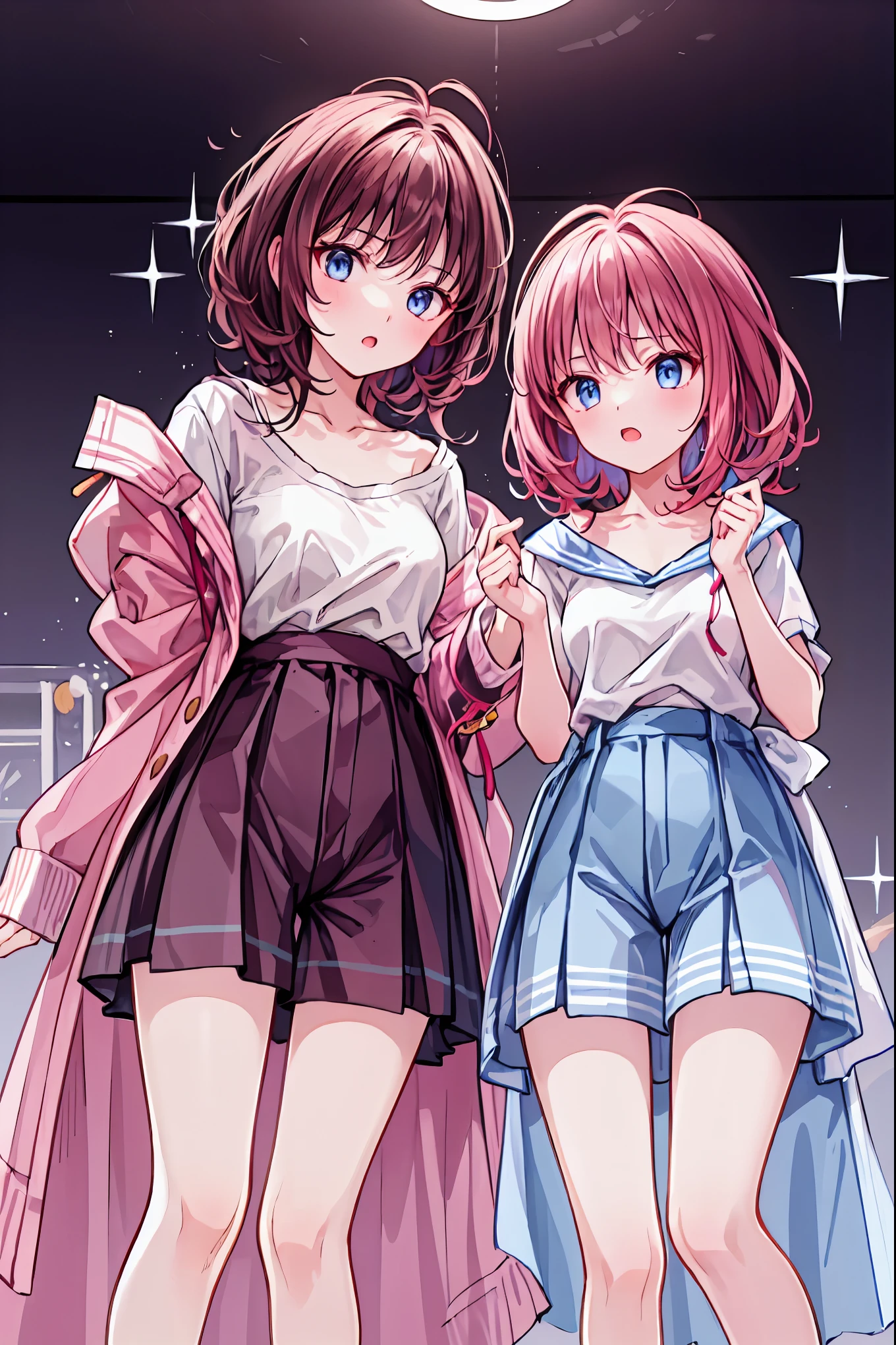 material、 thick paint 、 Girls Sleeping With A Hangover、Pale face、Pain々Funny face、A tired face, 手は2Books､The legs２Books､Fingers５Books，Black T-shirt、 shorts、１people々  girl、 on the bed， Hair， shortcuts， unkempt hair with an opening，Short braided hair，Neat，スレンダー美people， correct posture，Small chest， beautiful legs， enchanting gray-blue eyes shine like stars， droopy eyes ， bright colors, beautiful eyes,A delicate smile,Textured Skin, Best Quality at its Best , gentle and beautiful woman , anime style､