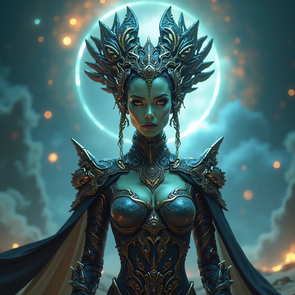 Nue made of dvr-frft , epic , fields of madness, concept art, trending on Artstation <lora:dvr-frft:0.8> , <lora:xlMoreArtFullV1.pREw:0.6>