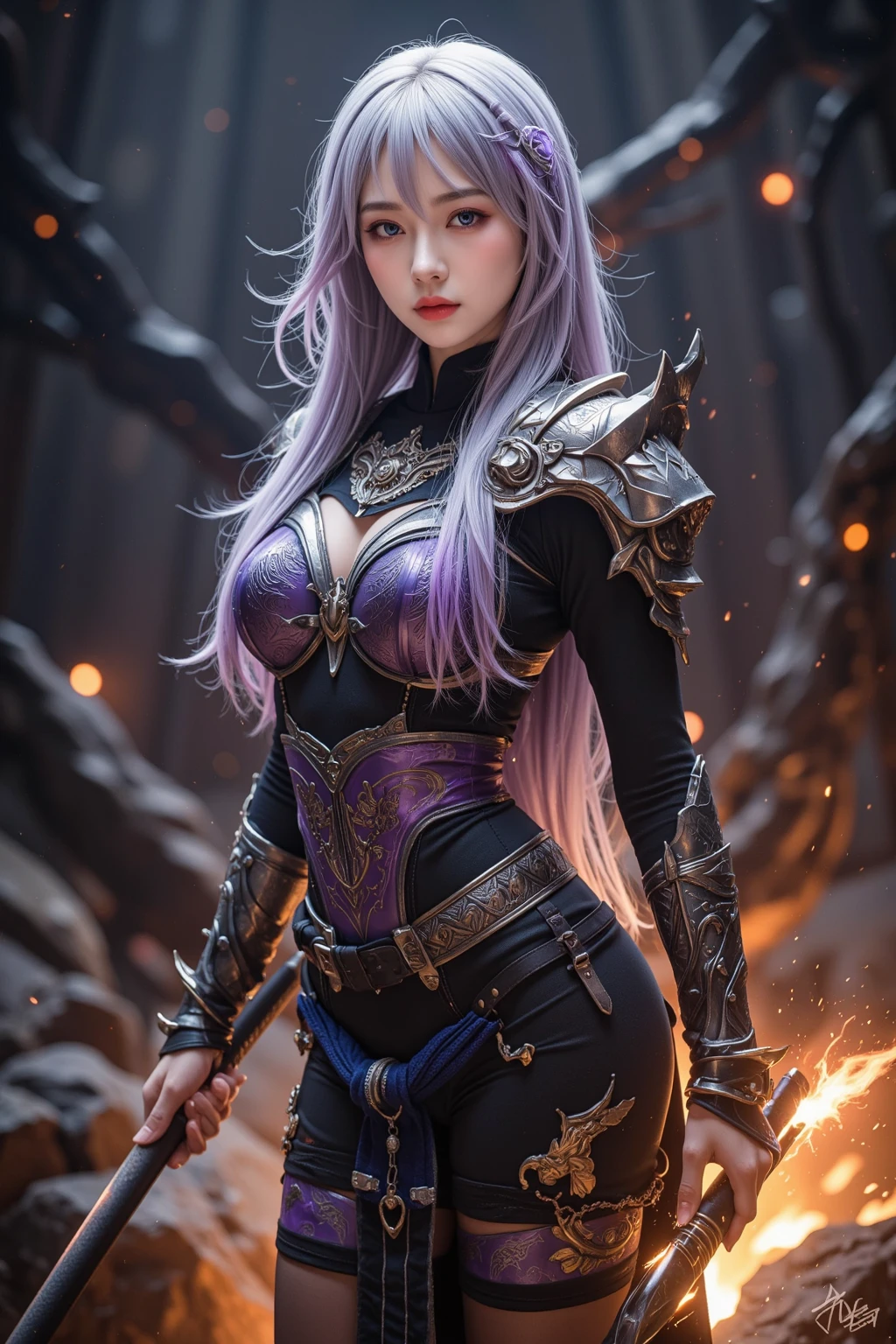 One beautiful teenage italian girl, (18 years old:1.3)、 (Magic Attack Pose:1.6),(magical effects like sparkles or energy:1.6), (Electric shock from hands:1.6), Beautiful seductive face, Portrait, (Thick eyebrows:1.2), (Big purple eyes:1.2), Beautiful eyes with fine symmetry, (Ultra detailed eyes:1.4), (High resolution eyes:1.1), Intimate face, (ultra detailed skin texture:1.4), White skin, pale skin, Perfect Anatomy, Thin, (Beautiful toned body:1.1), Hair Bow, (Moist skin:1.1), full of sweat, No makeup, dark circles, Good anatomy, Focus Face, good-looking, (Emilia Clark:0.6) (Emma watson:0.3),(Jennifer Connelly:0.4), (sensual face:1.5), Elegant face, Nice, Dolce, Cyberpunk Sci-Fi, (Gauntlets with intricate and beautiful designs:1.2), Blurred background, Blurred foreground, depth of fields, (Motion Blur:1.1), (Small breasts:1.2), Sheer breast, (beautiful boob:1.2), (NSFW:1.2), large hips, drivel, grabbing on breasts, (Slim and toned body:1.5), (Low-cut punk medieval armor:1.2), (Bright chrome gold lingerie with sharp reflections:1.2) (Pedras preciosas:1.2), full of sweat, Wetty, (Detailed iridescent bodysuit with beautiful fractal or marble design:1.5), (Beautiful and d delicate ruby or topaz or emerald or sapphire jewelry:1.2), Complex and colorful biomechanical bodysuit, Zentangle, mandalas, Entangled, Vulgarity, beutiful breast,