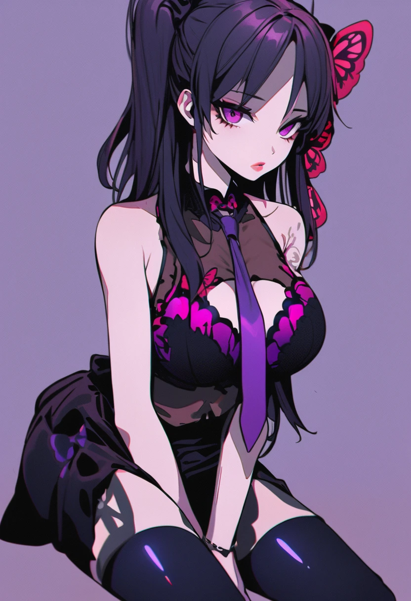 Anime girl with queen spade tatto