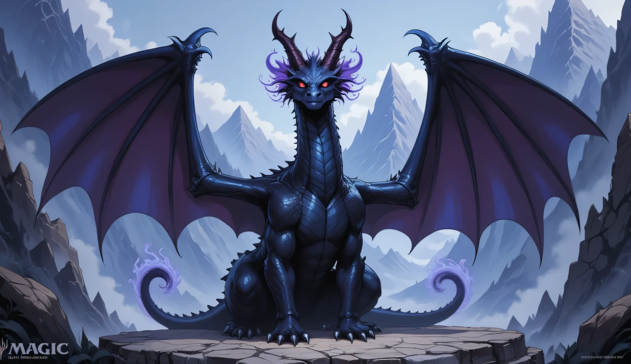 Dragon of the Black Rose Yugioh anime, mtg style
