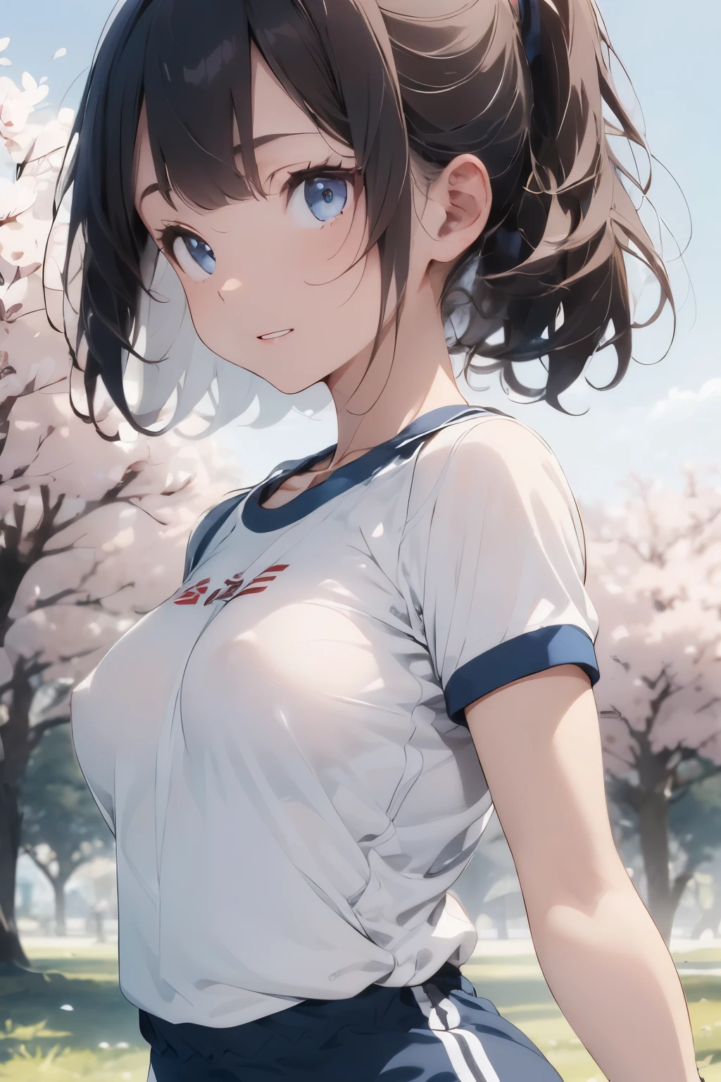 {{{{{16k,Ultra High-resolution realistic photograph of neat virgin first-year junior high school girl's in School-designated gym uniform with junior high ribbon as pretty as a actress in Grass schoolyard, She's in the first year of middle school, but she's too well developed, her tits are too beautiful, When she rolls up her gym clothes from underneath her shyly raw, hidden big tits pop out, She's a first-year junior high school girl with no makeup and no polish but her body is glamorous, She's a virgin but she's popular popular popular and she just has an aura of being popular}}}}},{{Extremely detailed}},{{{{{dye her cheeks flush and integrated her head pure small, thick lips, Enchanting thick gross idol's Lips}}}}},{{{{{dark colored bang ponytail hair}}}}},{{{{{She get more attractive and smoother her body, her expression and appearance are transformed into that of a pure, Her white tits are so fluffy, and are depicted in great detail, but her sex appeal from her neck fills the schoolyard, her bodyline and tits and hips are getting cuter and cuter, She has been reborn as a pretty one-in-a-thousand-year girl with a sparkling aura of cuteness}}}}}