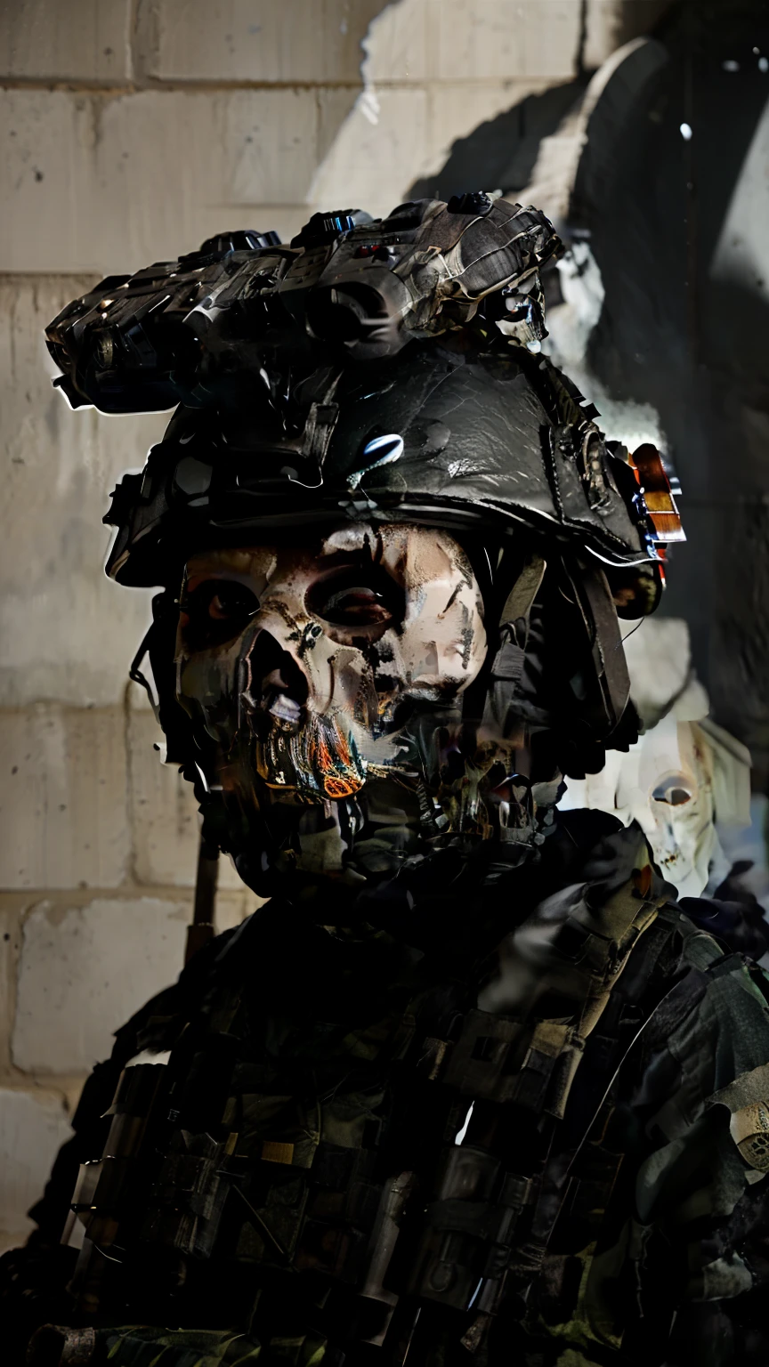 soldier, ghost, looking at the camera 
