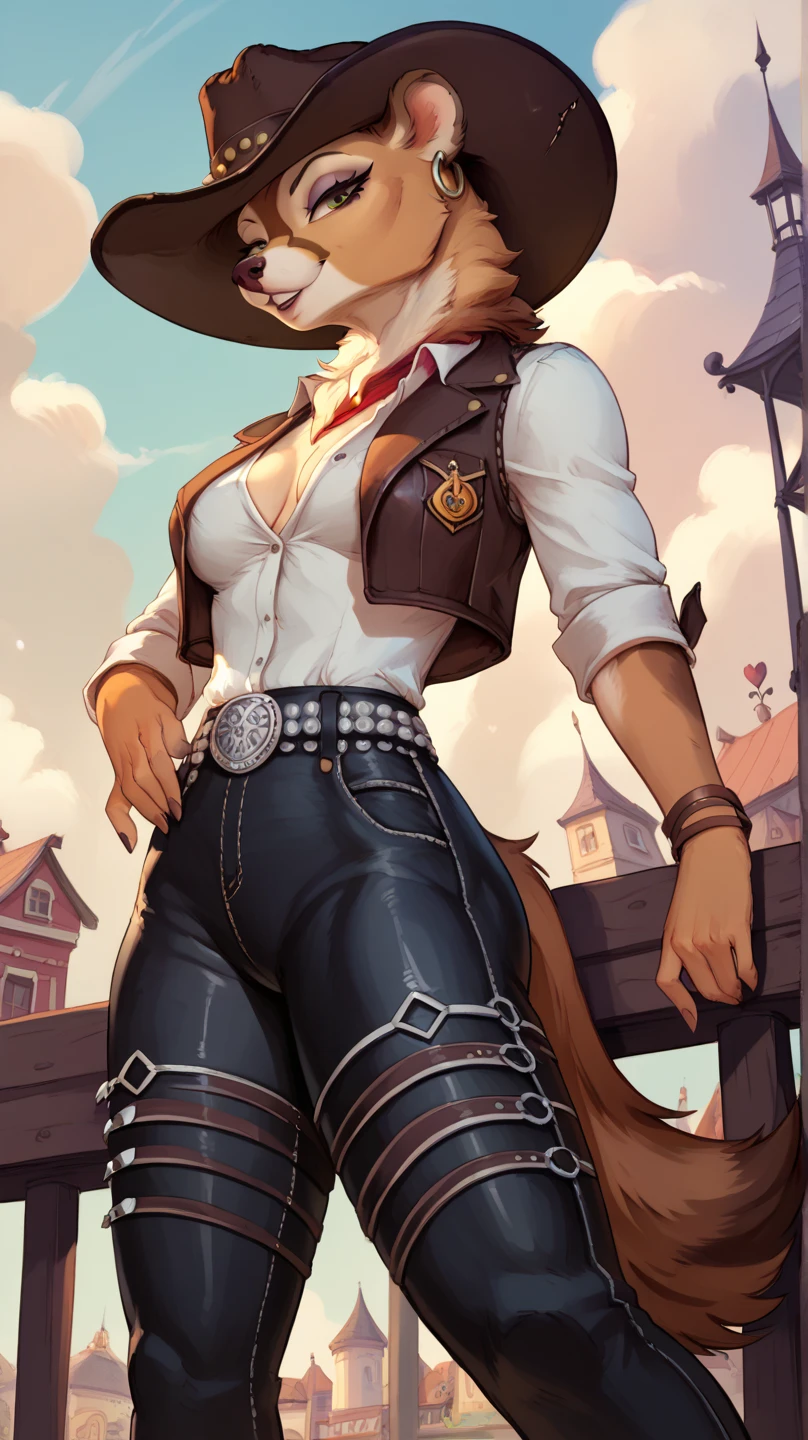 a cowgirl, 1girl, extremely detailed face and eyes, long eyelashes, delicate features, cowgirl hat, cowgirl outfit, denim jacket, riding boots, lasso, outdoor ranch scene, golden hour lighting, warm color palette, cinematic lighting, photorealistic, 8k, high quality, intricate details, masterpiece