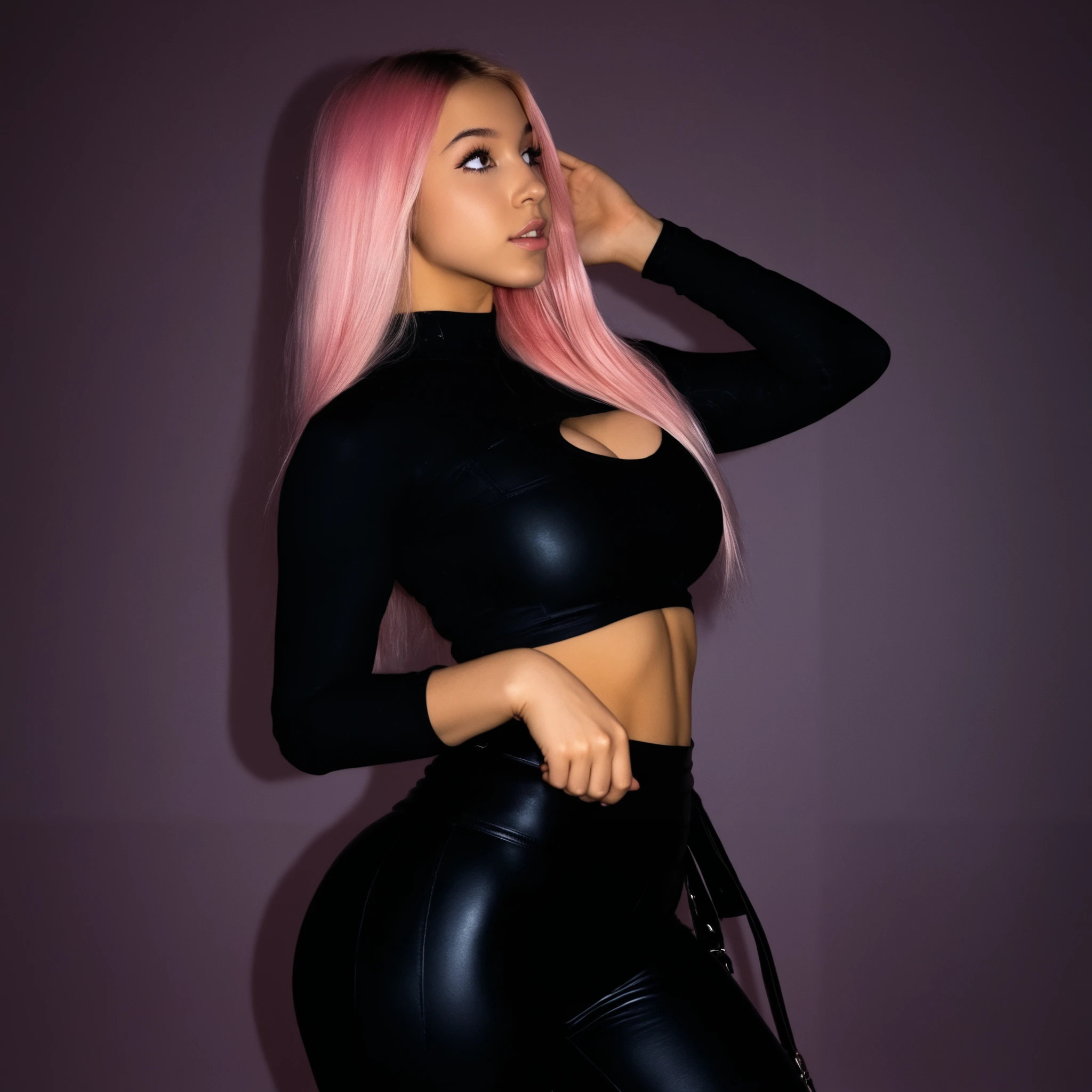 nicky minaj de espalda, traje espacial subrealismo , bailando twerk en MICRO bikini , realismo ,