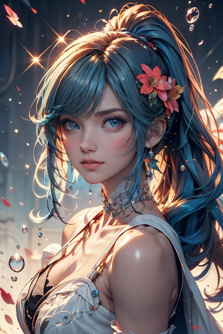 (Pink Fashion T-shirt:1.9),(Colorful hair: 1.8), (all the colours of the rainbow: 1.8),(((((vertical painting:1.6))), (painting:1.6),front, comics, illustrations, paintings, large eyes, crystal clear eyes,( rainbow color gradient high ponytail:1.7), exquisite makeup, closed mouth,(Small Fresh: 1.5),(Wipe Chest: 1.6) ,long eyelashes, white off shoulder T-shirt, White Shoulder Shirt,looking at the audience, large watery eyes, (rainbow colored hair:1.6), color splash, (solo:1.8), color splash, color explosion, thick paint style, messy lines, ((shining)),(colorful), (colorful), (colorful), colorful, Thick Paint Style, (Splash) (Color Splash), Vertical Painting, Upper Body, Paint Splash, Acrylic Pigment, Gradient, Paint, Highest Image Quality, Highest Quality, Masterpiece, Solo, Depth of Field, Face Paint, colorful clothes, (Elegant: 1.2), gorgeous,long hair, wind, (Elegant: 1.3), (Petals: 1.4),(((masterpiece))),(((best quality))),((ultra-detailed)),(illustration),(dynamic angle),((floating)),(paint),((disheveled hair)),(solo),(1girl) , (((detailed anima face))),((beautiful detailed face)),collar,bare shoulders,white hair, ((colorful hair)),((streaked hair)),beautiful detailed eyes,(Gradient color eyes),(((colorful eyes))),(((colorful background))),(((high saturation))),(((surrounded by colorful splashes))), --auto