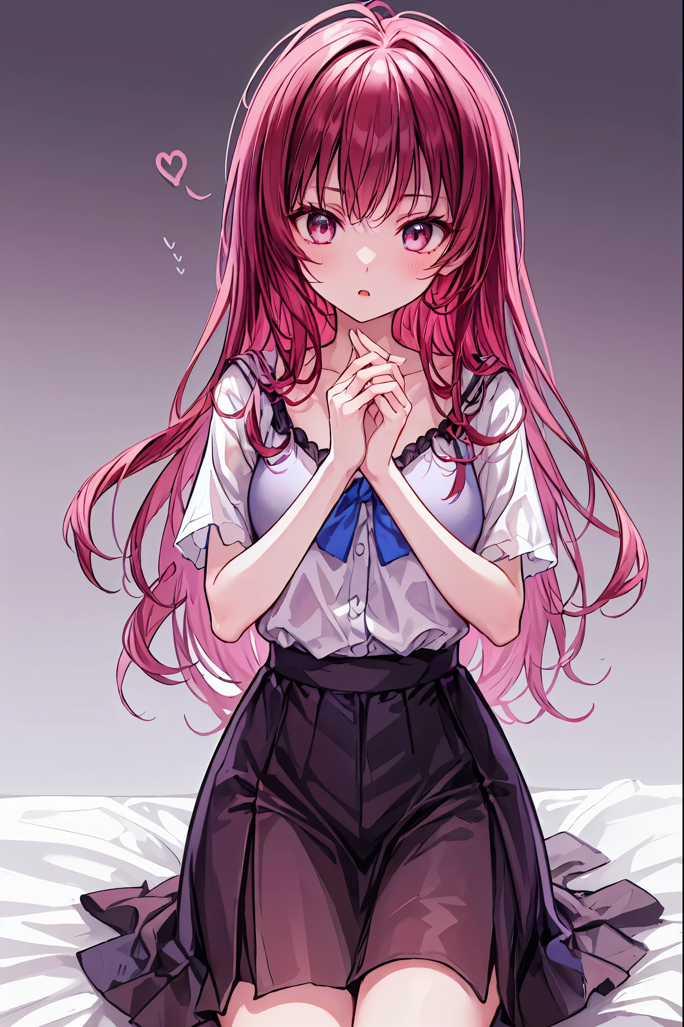 material、 thick paint 、 Girls Sleeping With A Hangover、Pale face、Pain々Funny face、A tired face, 手は2Books、The legs2Books、Fingers5Books,Black T-shirt、 shorts、1people々 girl、 on the bed, Hair, shortcuts, unkempt hair with an opening,Short braided hair,Neat,スレンダー美people, correct posture,Small chest, beautiful legs, enchanting gray-blue eyes shine like stars, droopy eyes , bright colors, beautiful eyes,A delicate smile,Textured Skin, Best Quality at its Best , gentle and beautiful woman , anime style、