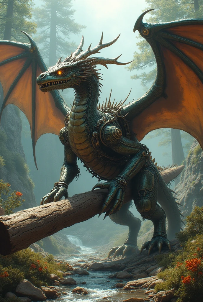 DREAD, <lora:WorldofScrap:1>, worldofscrap, corroded, broken, Junker, Gigantic Camouflaged Crystalline Nostalgic Tendril-laden, Six-Fingered Hands, Tailless, Bushy-Tailed, Iridescent Skin, Cat Ears, Dragon Wings, , horror,
