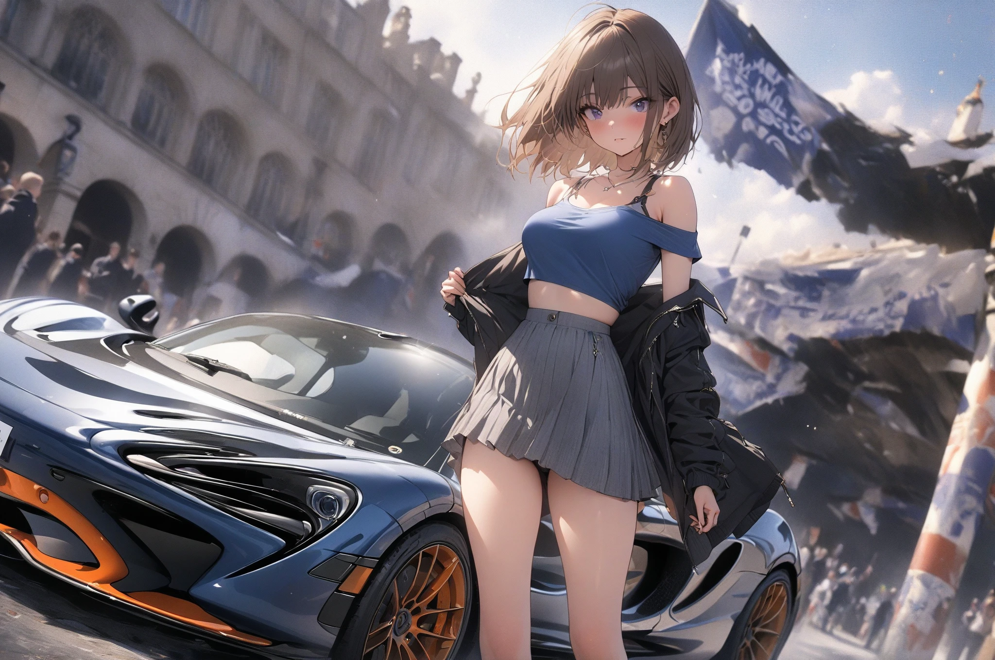 (Highest quality、Highest quality、Masterpiece、Very delicate、Very detailed、Exquisite、16K、Full HD)、( Solo )(Seduced sexy poses )、1 female、、Sexiest Bikini、Pink frills)、Perfect body line、Realistic、Glowing Skin、Pink Lips、Blue Eyes)、(Black long Hair)、( Dramatic lighting, Ruined City , Battlefield ) .