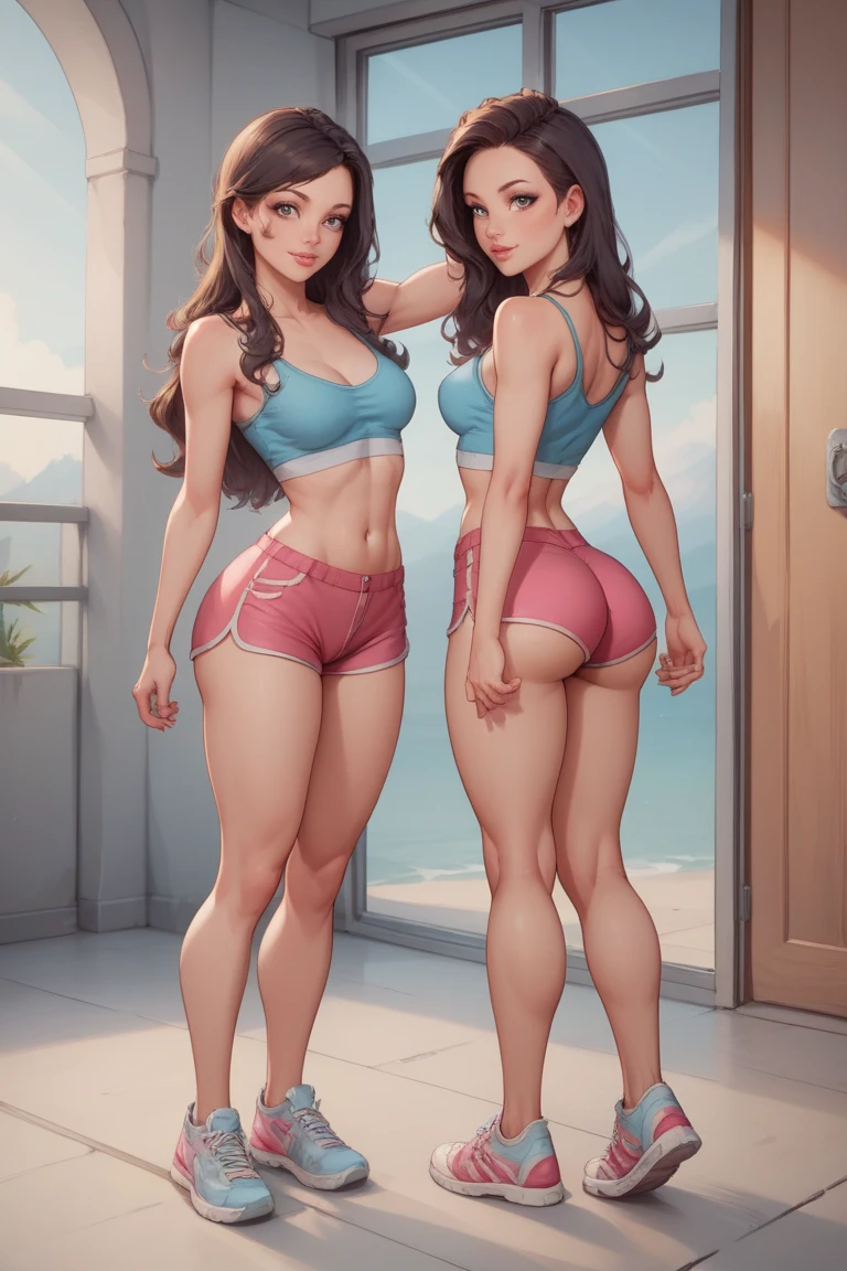 4 girl , underwear, gym locker room, random hair styles, beautiful, perfect skin, 8k resolution, perfect lighting, perfect face, perfect shading, extreme detail, shining, tanned skin, bright lighting, group hug, taking selfie, kissing each other