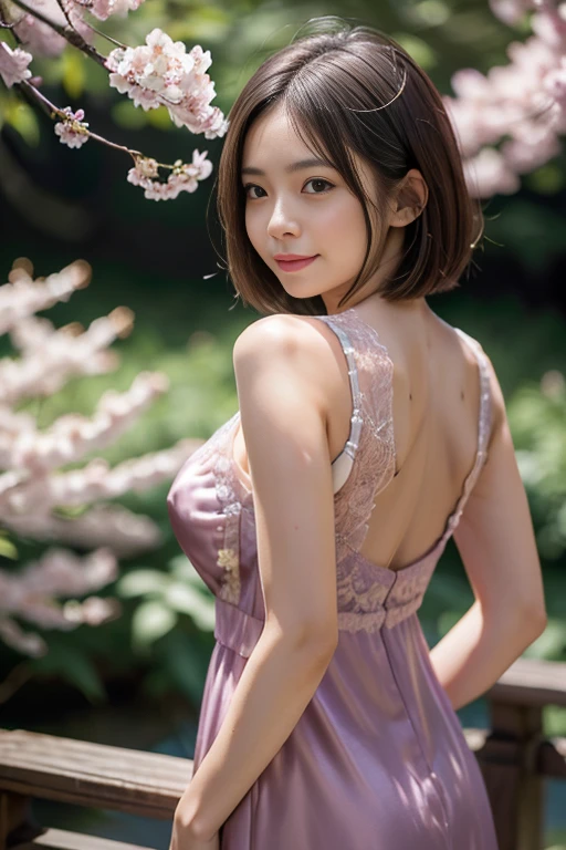 8k,highest quality、Caucasian 14 year old girl、Background Blur、super high quality、sunlight、Naked butt、Barefoot、Fair-skinned beautiful girl、disheveled bob hair、Small breasts、Small breastsの谷間、Fleeting Expression、Clear contours、Adult atmosphere、high resolution skin、Fair and beautiful thighs、Small Ass、The hem is rolled up、Barefootの付根、Japanese kimono stripped down to the shoulders、Bold Pose、Well-proportioned face、Tight ass、