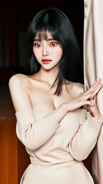 8K, Top Quality, Intricate Details, Ultra Detail, Ultra High Resolution, Masterpiece, (Photoreal: 1.1), (Photo Realistic: 1.2:1.1), Realistic Face Proportions, Slender, Smile, (Makeup: 0.4), (Fluffy Black Eyes: 1.21), Black Eyes, Looking at the Viewer, ((full body)), 1girl, solo, 1 girl, ((close up shot)), ((hard nipple)), (huge-breasted:1.2), feminine and sexy posture, ((tall)), (((fit body))), (((slim face))), sharp face, sharp eyes, (((sky blue hair, long hair, bangs)) small lips, smile, Open lips, teeth, ((naked)), detailed face, detailed breast, Beautiful girl with accentuated slender abs: 1.4, Six Pack Abs: 1.4, Bust Botox, Big, Perfect Body, detail leg, (Photoreal: 1.1), (Photo Realistic: 1.2:1.1), (Dark Night Background: 1.2)