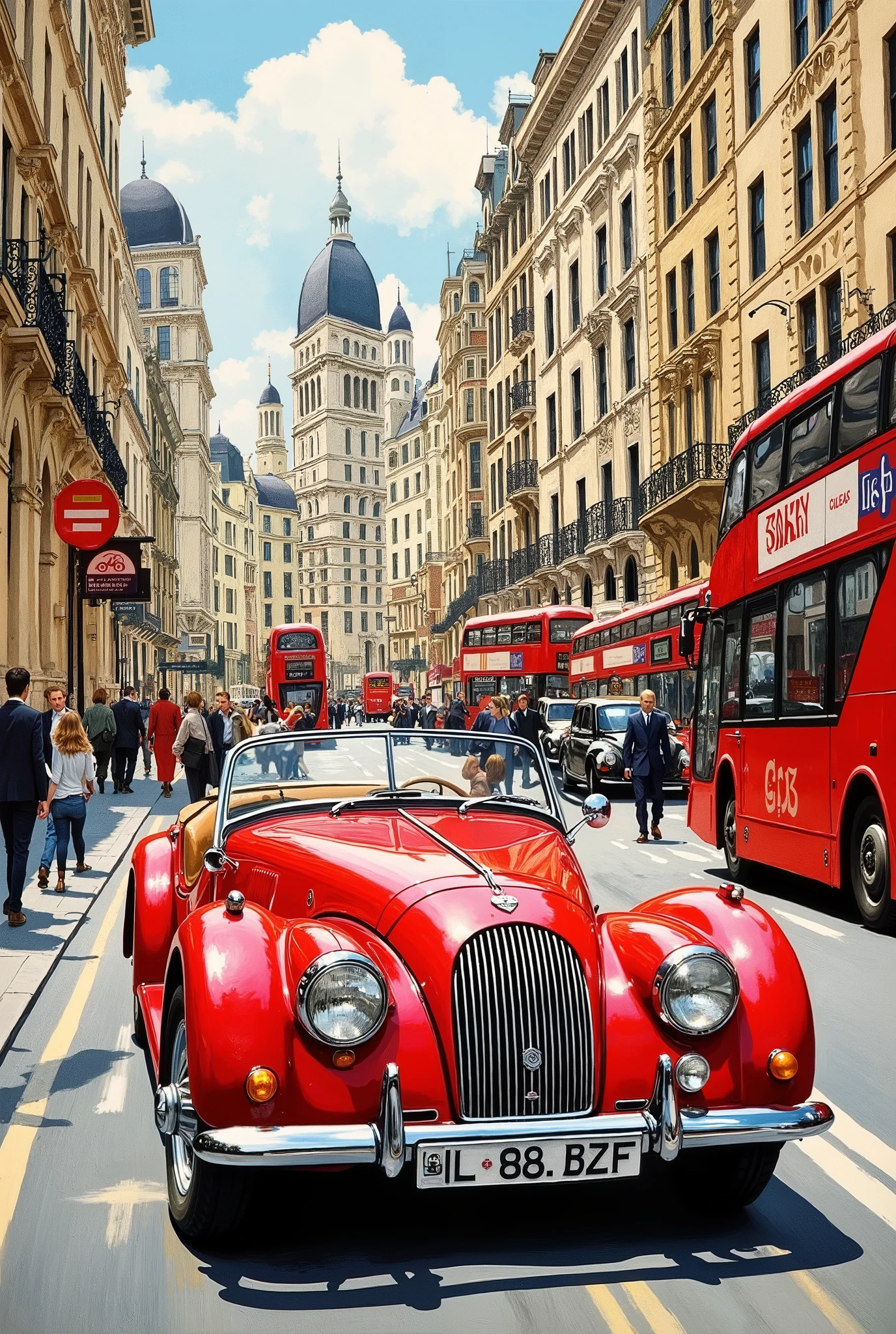 Suzuki Hideto's painting style 、Morgan 1963、 London cityscape 