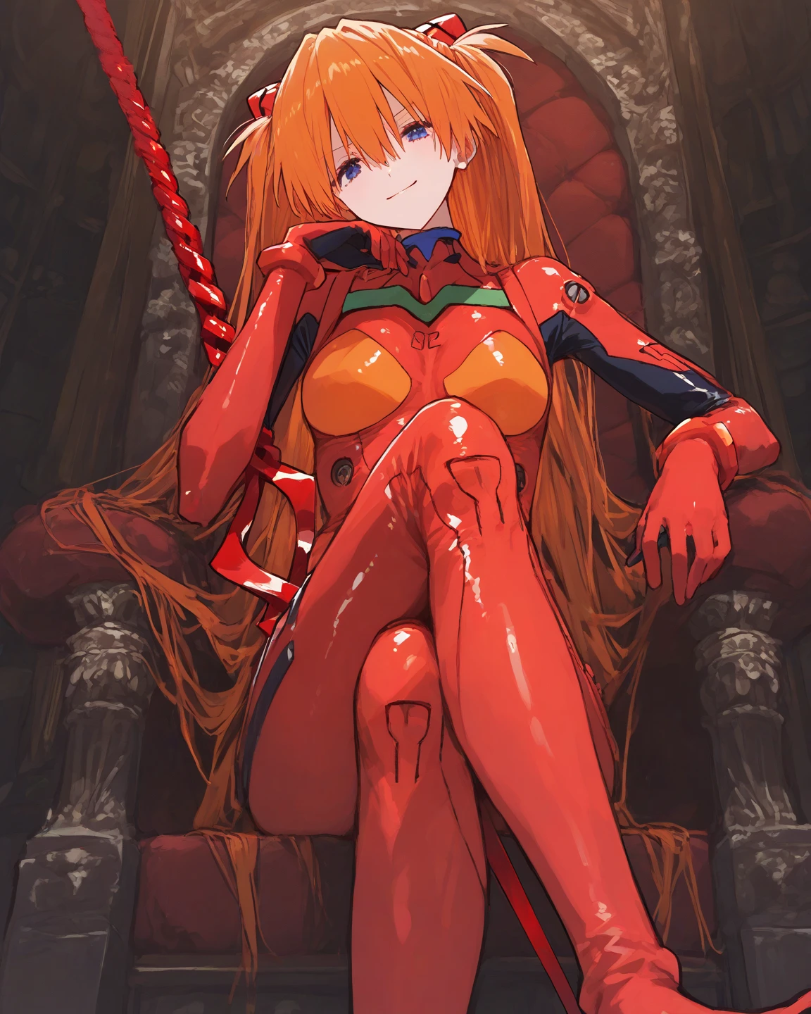 (Highest quality, High resolution:1.2), 1 Girl, Fine and beautiful eyes、Soryu Asuka Langley、Thick and beautiful lips, Highly detailed eyes and face, Long eyelashes, Moderate:Oil, Bright colors, High resolution, Studio Lighting, Ultra-fine painting, Sharp focus, Physically Based Rendering, Extreme Detail, Portraiture, Erotic squatting、Open Leg , Perfect shape, Show me your armpits, Face-to-face audience, Sweaty, Nice, Please raise your hand, Half-body photo, View in full frame,Red headset、Slingshot plug suit、((Nipples are visible:1.3))、((Bare breasts:1.3)),Well defined nipples、Puffy nipples、Crotch bite,Rape Eyes、Lightless Eyes、Crying expression、Raped girl,((Girl masturbating:1.7)),((tears:1.3))