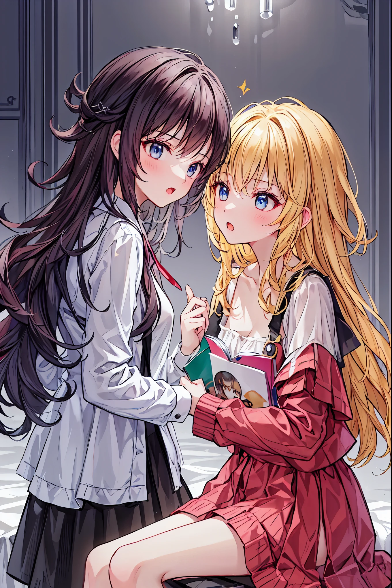 material、 thick paint 、 Girls Sleeping With A Hangover、Pale face、Pain々Funny face、A tired face, 手は2Books、The legs2Books、Fingers5Books,Black T-shirt、 shorts、1people々 girl、 on the bed, Hair, shortcuts, unkempt hair with an opening,Short braided hair,Neat,スレンダー美people, correct posture,Small chest, beautiful legs, enchanting gray-blue eyes shine like stars, droopy eyes , bright colors, beautiful eyes,A delicate smile,Textured Skin, Best Quality at its Best , gentle and beautiful woman , anime style、