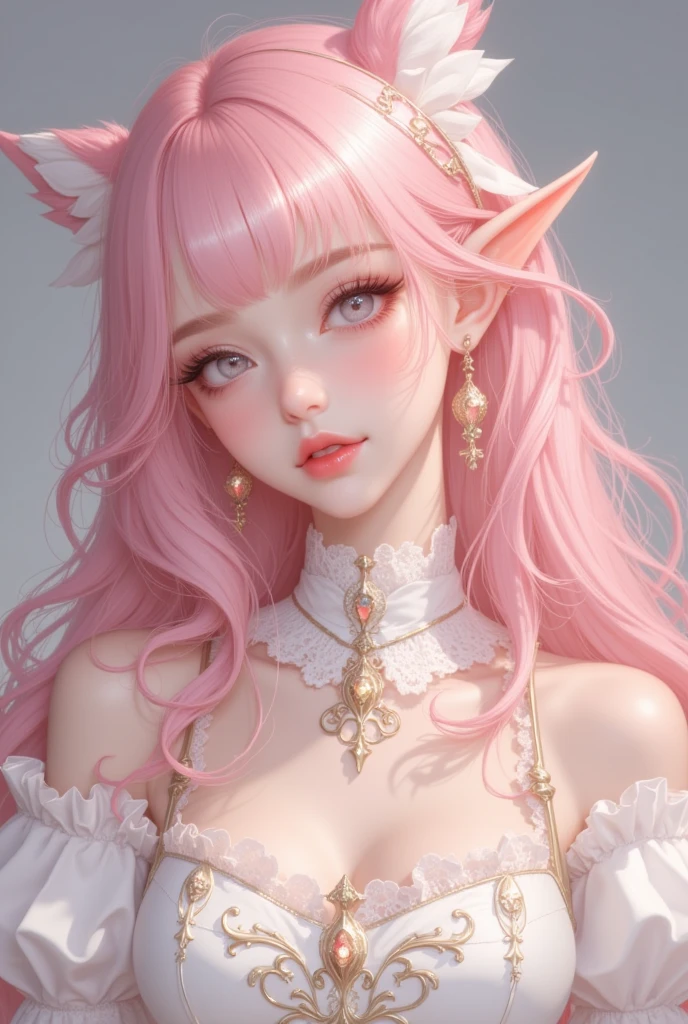 (masterpiece, Highest quality, Highest quality, watercolor (meanwhile), Official Art, beautifully、beautiful, (1.2), (1 Girl: 1.3), (Fractal Art: 1.3), whole body, Heart-shaped pupils, chest, valley, pattern, beautifulピンクの髪, (naked), Pink eyebrows, colorful, write, (Embarrassed face), Adult, Sticking out tongue, Ahegao, Drooling