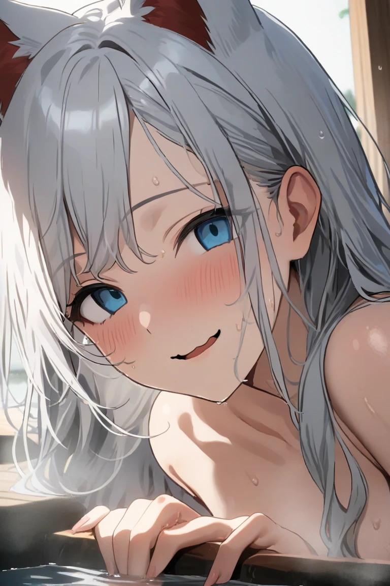 shoot from above、alone、headshot、Lick it with your tongue、Open your mouth wide、teeth、Close-up of face、primary school、School building、In the classroom、forehead、Open shoulder tops、Private Server、Girl、Girl、Short、Younger、Lower school year、Baby Face、flat chest、smile、Open one eye