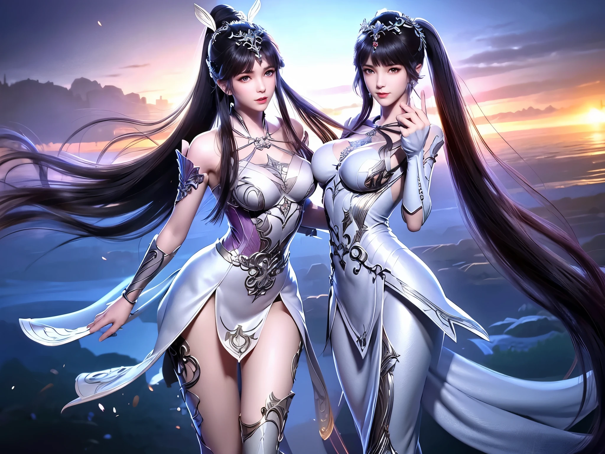 Close-up of a woman in a silver blue dress, Cheng Weipan Art Station, Xiuxian Technology Sense, detailed fantasy art, Stunning character art, Epic and beautiful character art, beautiful armor, Extremely detailed artistic sprouts, Detailed digital animation art, Art site Pixiv on Artgerm, Armor girl, Exquisite and intricate headdresses and jewelry,Big breasts,big breasts,expose breast,huge breast,Full body display,Full body display,expose breast,huge breast,expose breast,huge breast,expose breast,huge breast,expose breast,huge breast,