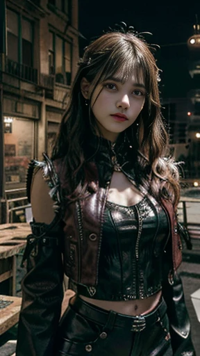 Woman portrait、Highest quality、Rear view、8k, clear, Fine skin、Clear, beautiful eyes、Cleavage、The beauty of a smile、whole body,Curly Hair、My hair was messed up by the wind、(Glamorous Muscle、tall、Mature Woman),(Hip_superior, Hip superior), Beauty,( Watching the audience),Realistic, High resolution, Soft Light,1 female, One person,blonde hair,Long Hair,Fine Skin, Naughty look,Steampunk style girl、Costumes decorated with lots of gear and watches,(White, brown, silver, red and dark brown checkered stripes,Sailor-style armor with Burberry check collar)、Beautiful Steampunk Guild Staff Costume Banker Uniform,(White and brown and silver and red and dark brown checkered steampunk white steampunk steampunk lolita fashion、Hawaiian pattern、,gyaru、 High-tech Mecha,wrist cuffs、High leg)、((arms behind back)),(bokeh),(studio lighting)