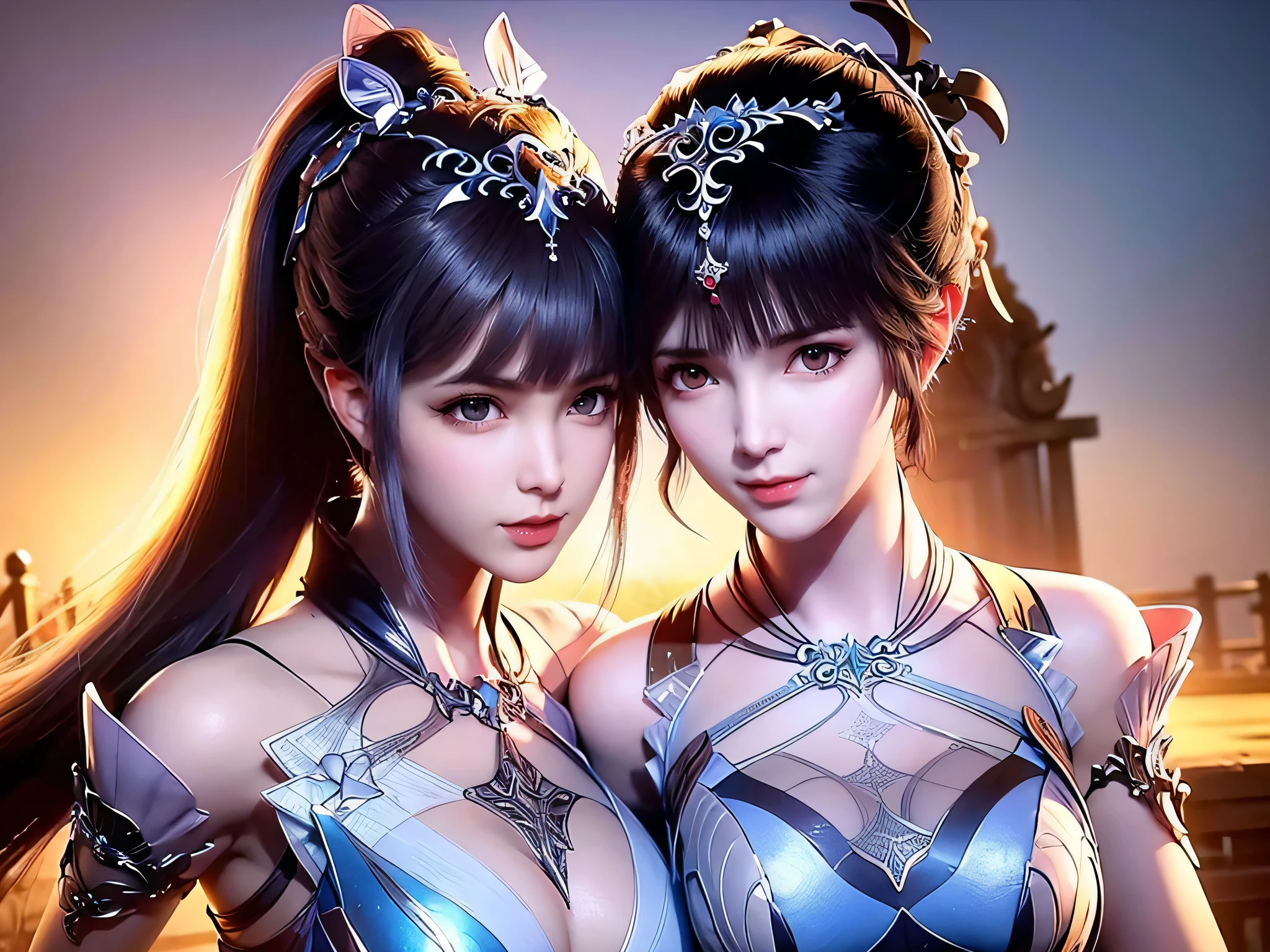 Highest quality、8kの傑作、超A high resolution、(Photorealistic:1.3)、Raw photo、1 girl、Chunli、Japanese women、Bun Head、Blue Chinese Dress、Glowing Skin、((Ultra-Realistic Details))、Portrait、Global Illumination、Shadow、Octane Rendering、8k、Super sharp、Beautiful breasts、Bare skin exposed in the cleavage、Metal、Cold colors、、Very intricate detail、Realistic Light、CG Association Trends、Beautiful Eyes、Shining Eyes、To the camera、Neon Details、
