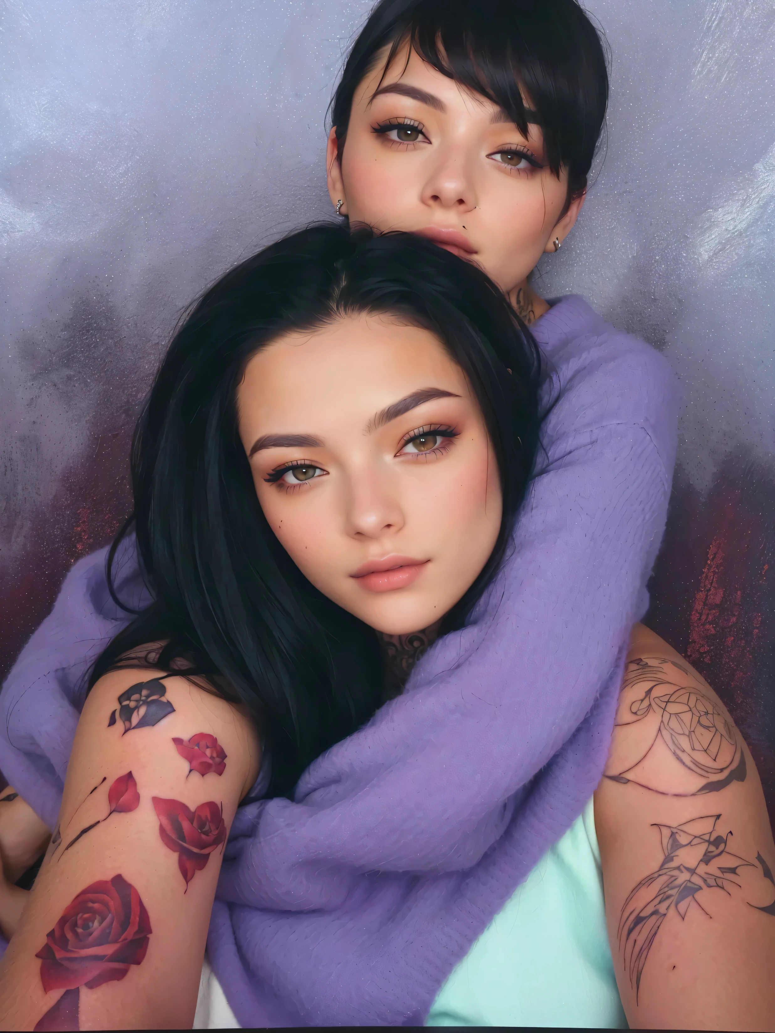 Raven along with Beast Boy from Teen Titans together kissing