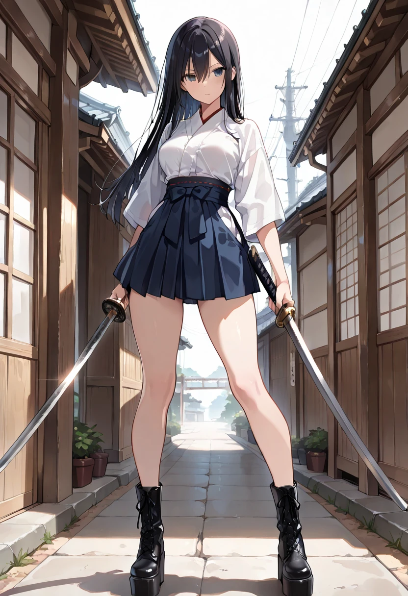 (Highest quality),1 high school girl,Holding a Japanese sword