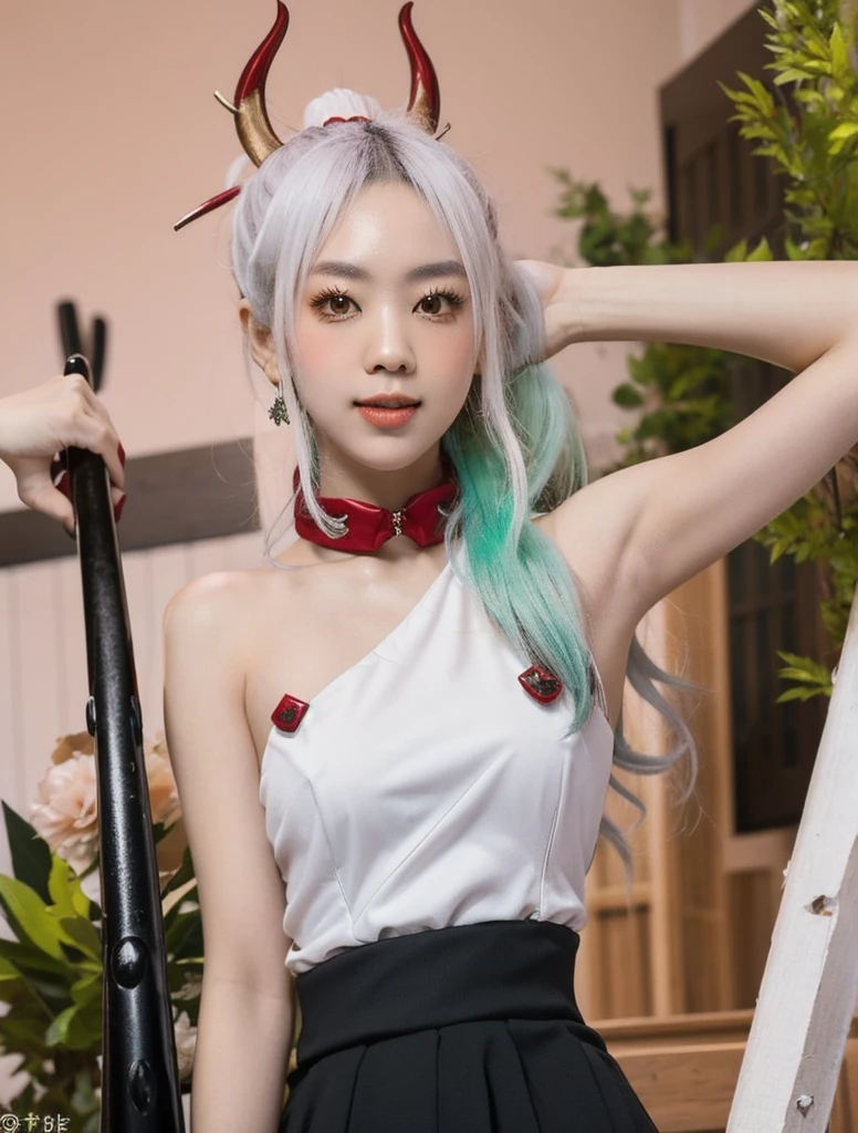 (8k, RAW photo, best quality, masterpiece:1.2), (realistic, photo-realistic:1.37),<lora:ArknightsNian_10:1>,<lora:koreanDollLikeness_v10:0.5> ,1girl,(Kpop idol), (aegyo sal:1),origen,chinese  cheongsam,python tail,cute, professional lighting, photon mapping, radiosity, physically-based rendering, dragon horn