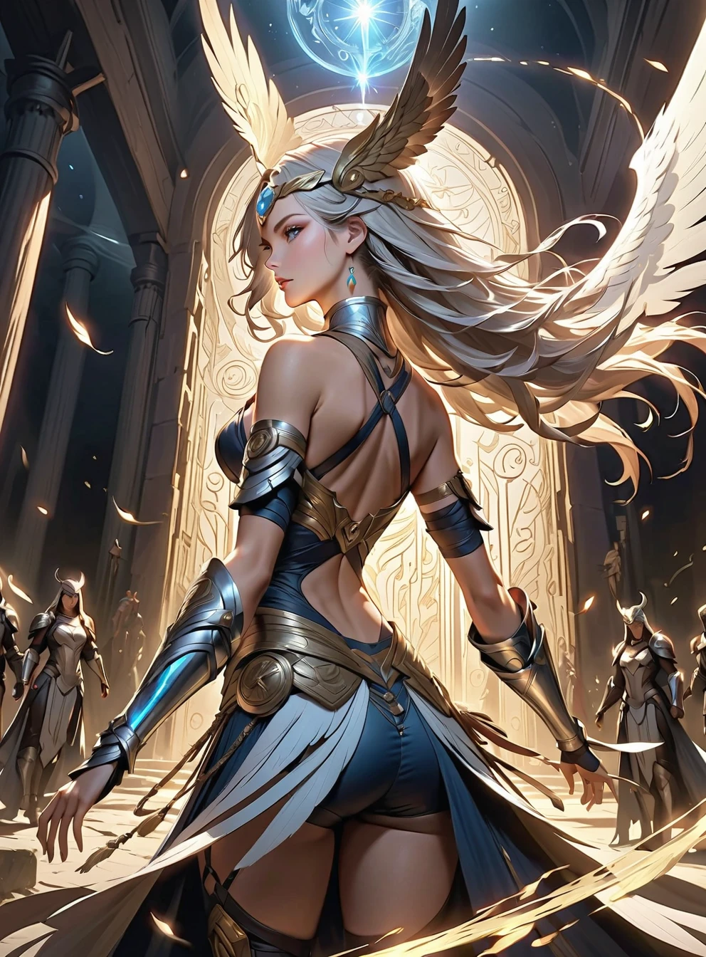 Asgard,valkyrie,Senhora Cavaleiro,Anatomia correta,epic fantasy digital art,tmasterpiece,8k,high-definition resolution,desenho detalhado,Qulidade Superior,, Epic composition,