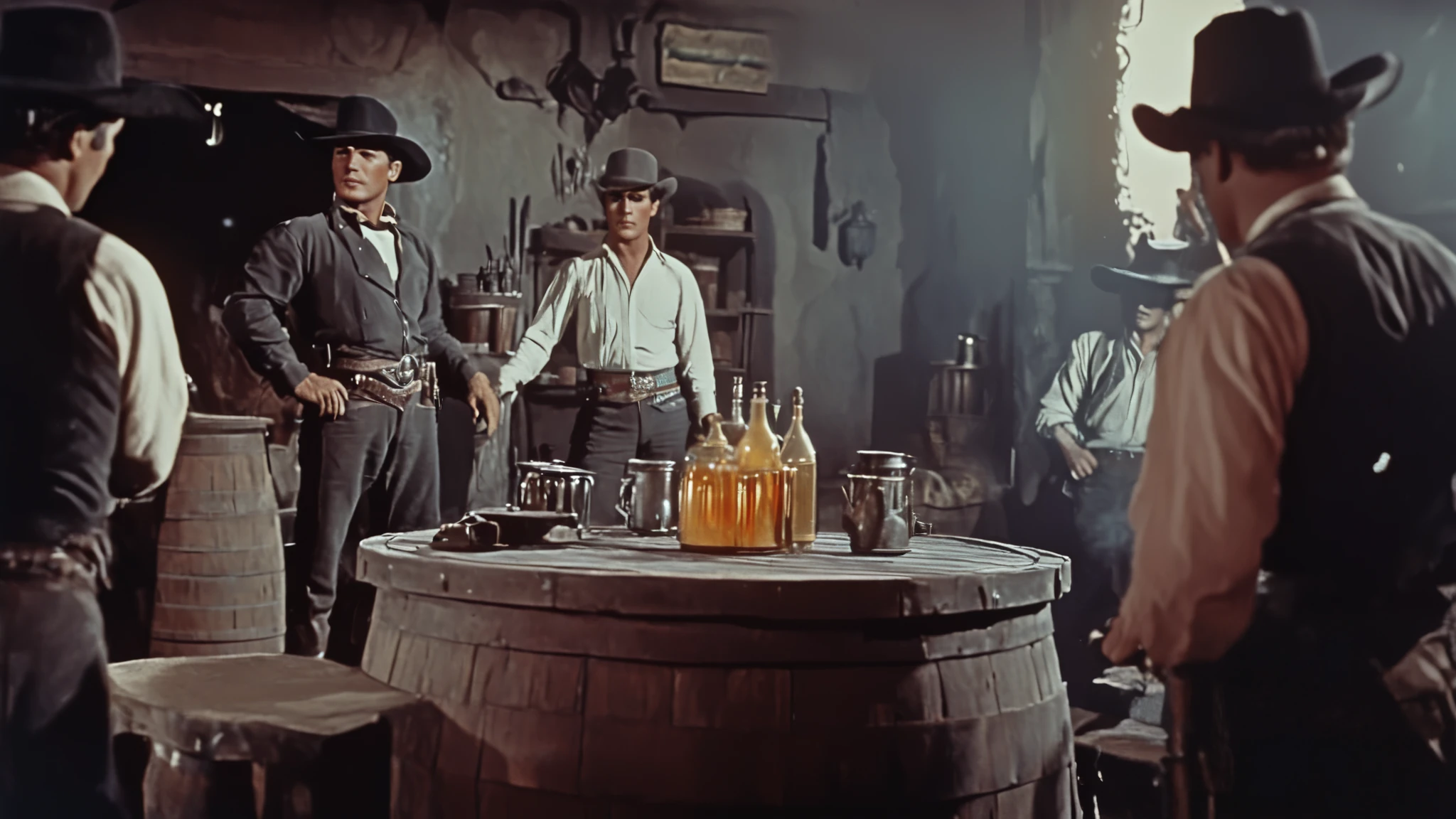 dark fantasy, 1950's super panavision 70 movie, 4k detailed, old movie, realism, ultra realistic, retro in color, grainy film, western, bokeh, rich and saturated colors, dramatic lighting